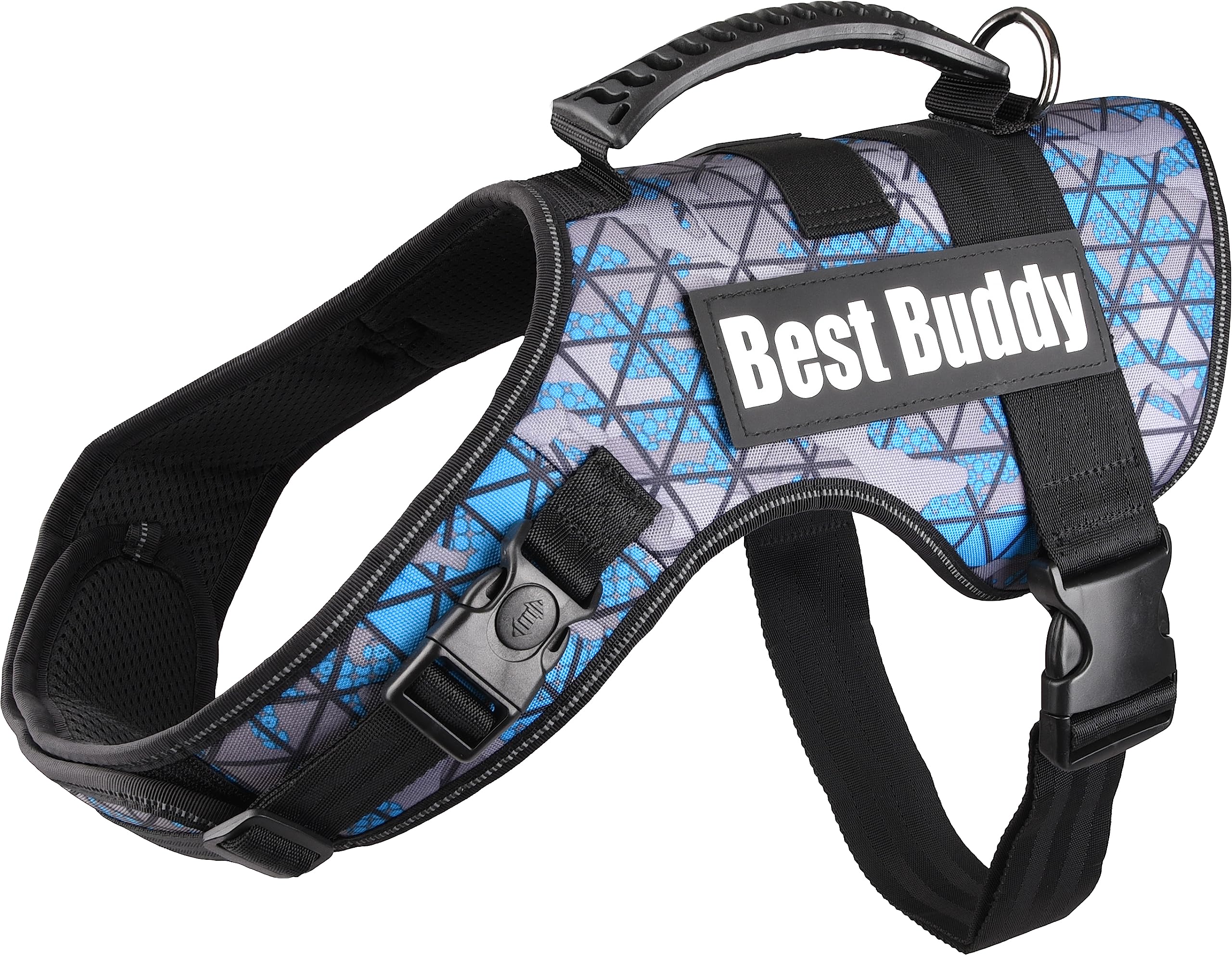 Harnais Uranus Bleu Camouflage Grid XXL à sangle large 50mm anti-pression