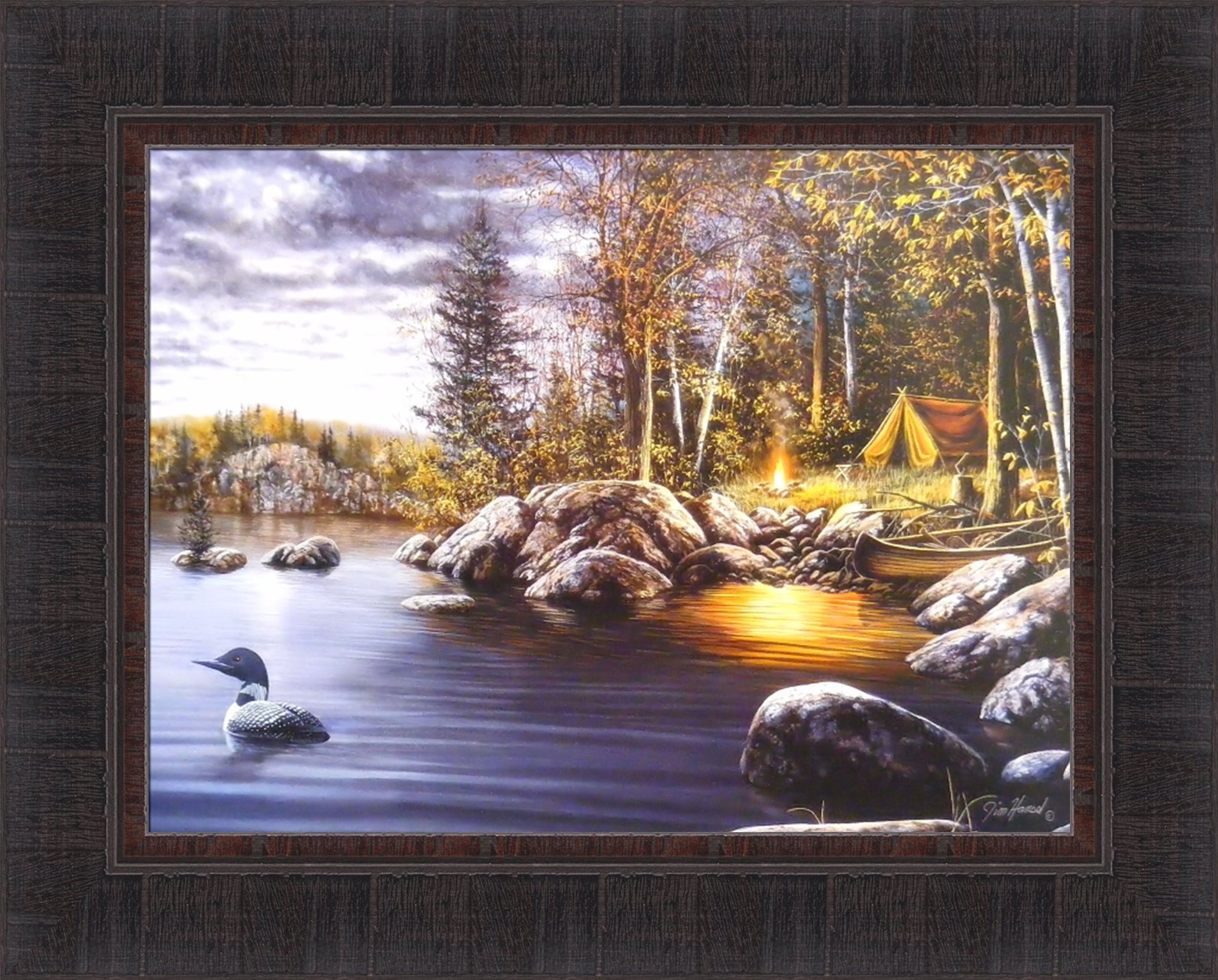 Amazon.com: Northern Solitude by Jim Hansel 17x21 Tent Canoe Lake