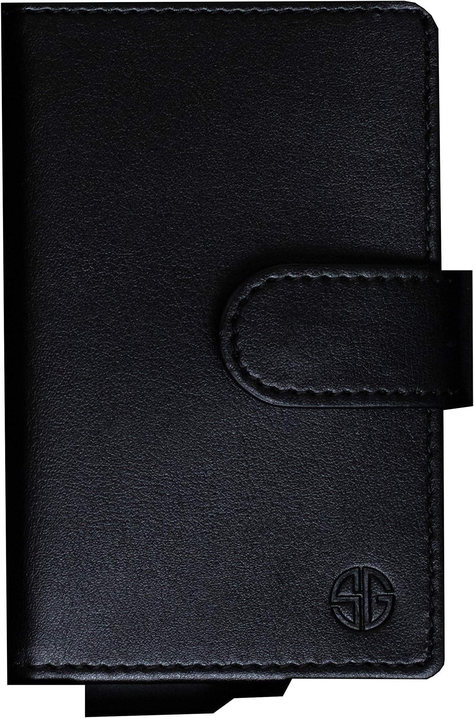 Stylish Generation Trifold RFID Wallet For Men - Slim Minimalist Front Pocket Business Card Wallet For Men - Black RFID Blocking Travel Wallet With Metal Card Holder & Money Clip - Gift Box Included