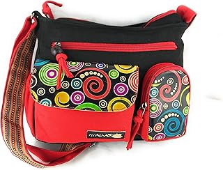 Borsa etnica, tracolla in cotone e pelle per donna Etnica indiana colorata