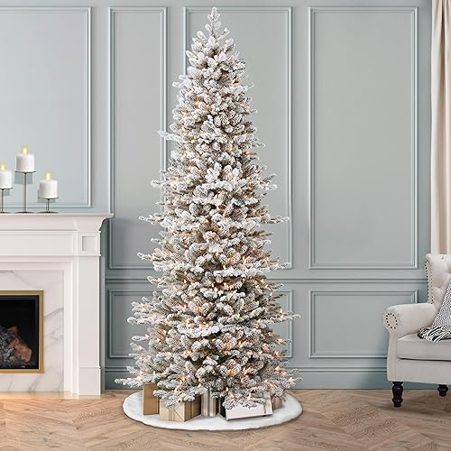 Miniatura 4 de Puleo International Árbol de Navidad artificial de abeto Douglas Slim Royal Majestic preiluminado de 7.5 pies, color verde