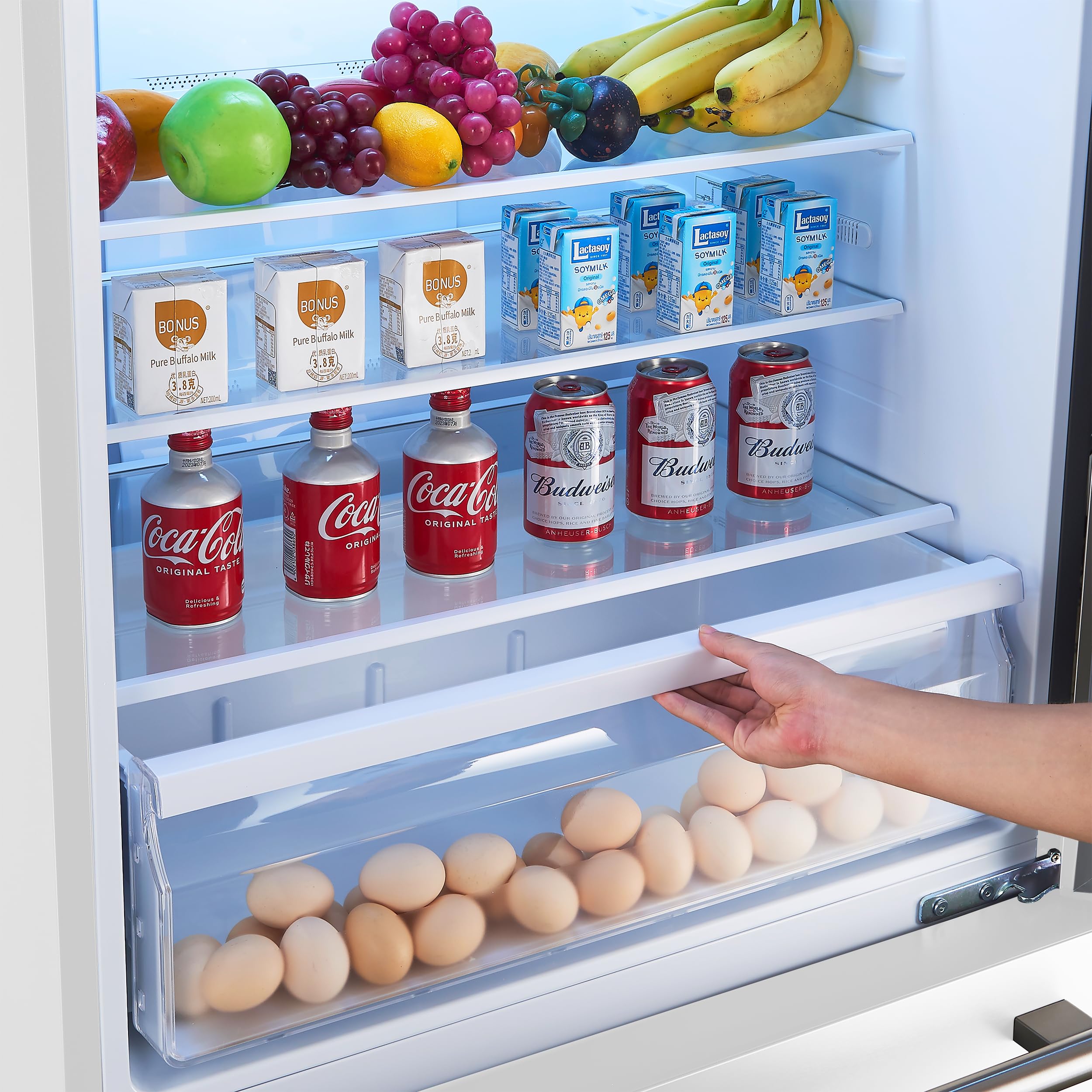 Forno 31" Milano Espresso White Fridge With Bottom Freezer - 17.2 Cu. Ft Counter Depth Refrigerator With Touch Control & LED - Swing Door Fridge With Adjustable Door Bins And Crisper Drawer on Fridge.com - View 5