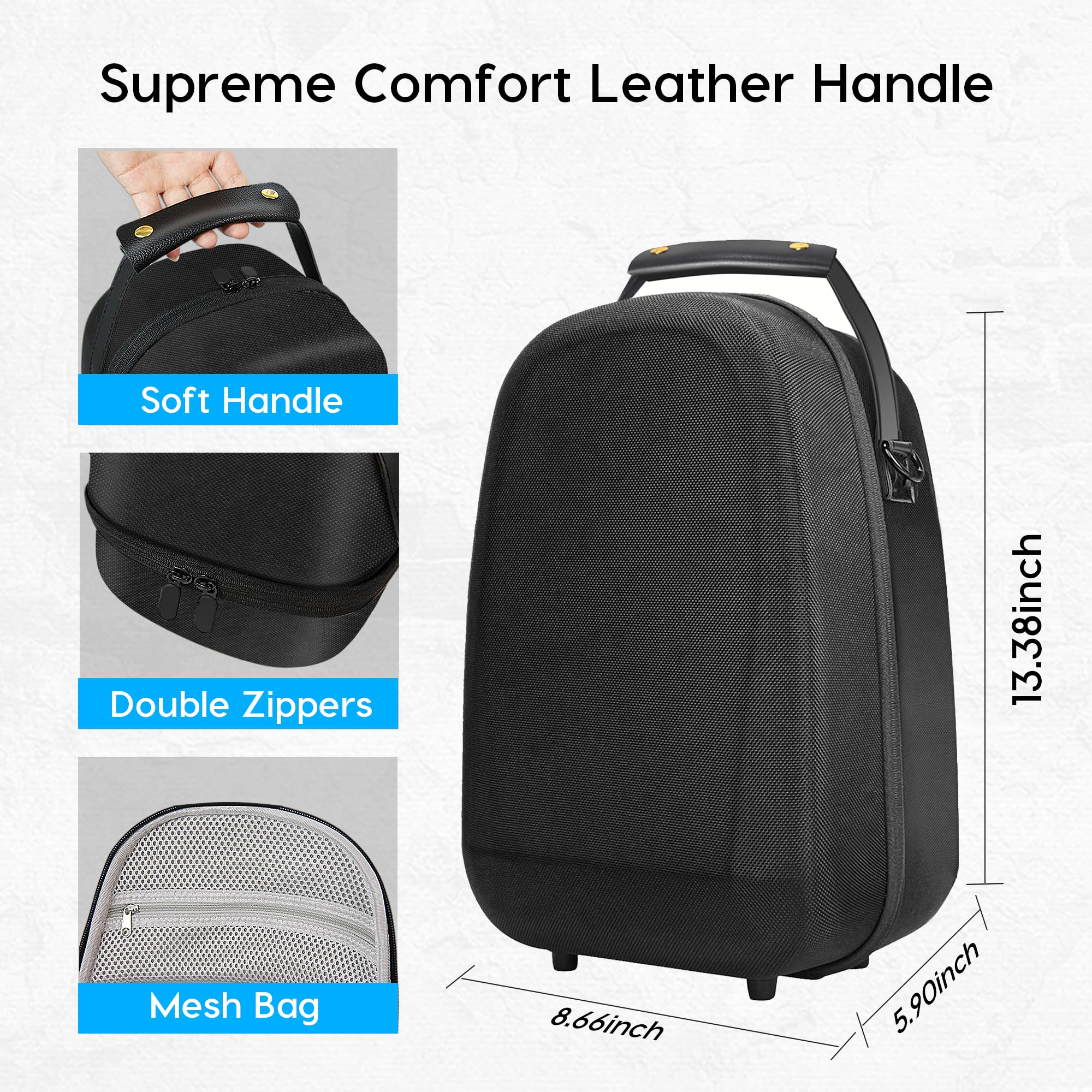 Mytrix Sac de Transport pour PS VR2 Meta Oculus Quest 3, Étui de Transport léger avec Protecteur de lentilles, Sangles Velcro et bandoulière pour Casque PS VR2 et contrôleurs tactiles