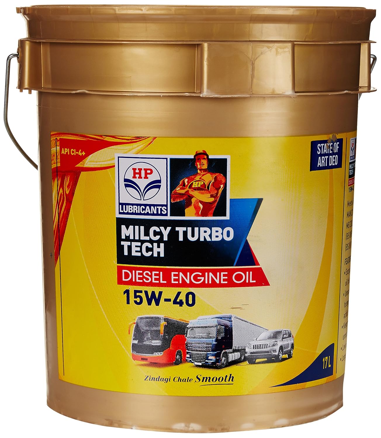 HP Lubricants Milcy Turbotech 15W40 API CI4+ Engine Oil for Cars (17 L) Amazon.in Car