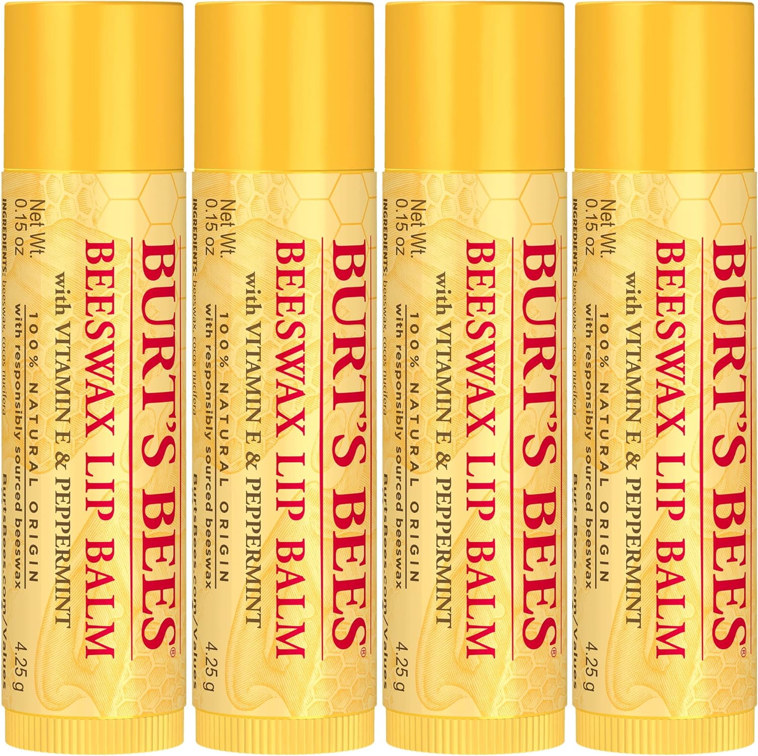 Burt's Bees 100% Natural Moisturizing Lip Balm (Original Beeswax)