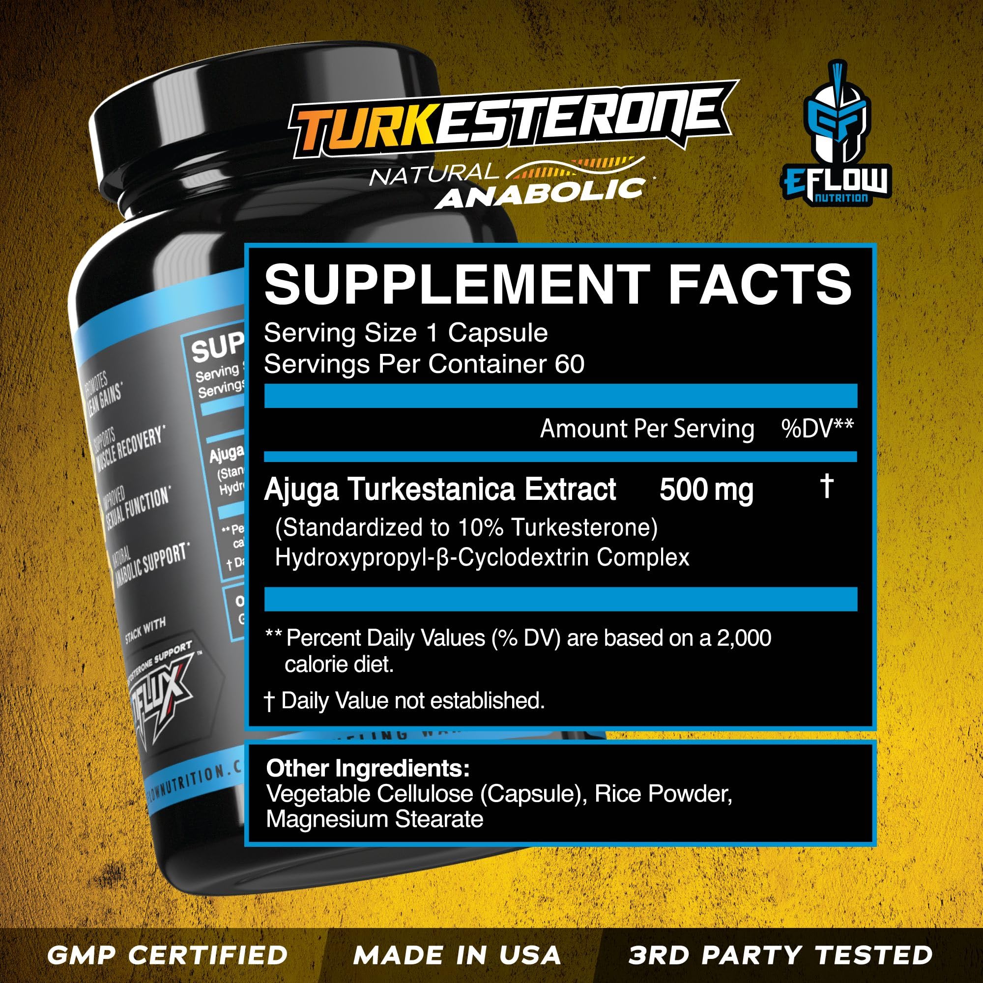 eFlow Nutrition Turkesterone Supplement for Men, 60 Capsules — Amazon image 5