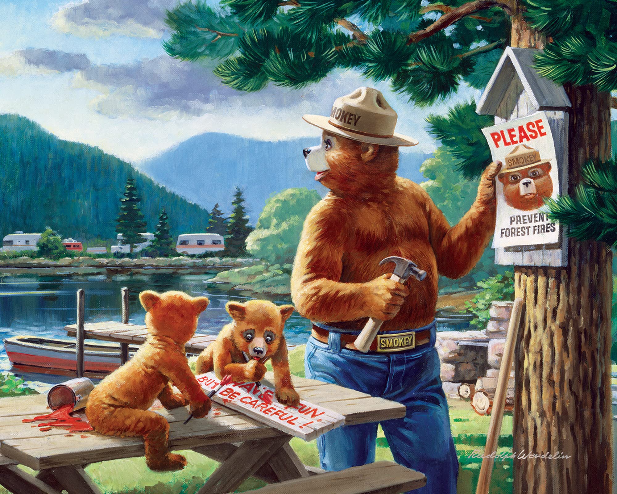 MasterPieces Puzzle Set - 4-Pack 100 Piece Jigsaw Puzzle for Kids - Smokey Bear 4-Pack - 8"x10" - Image 6