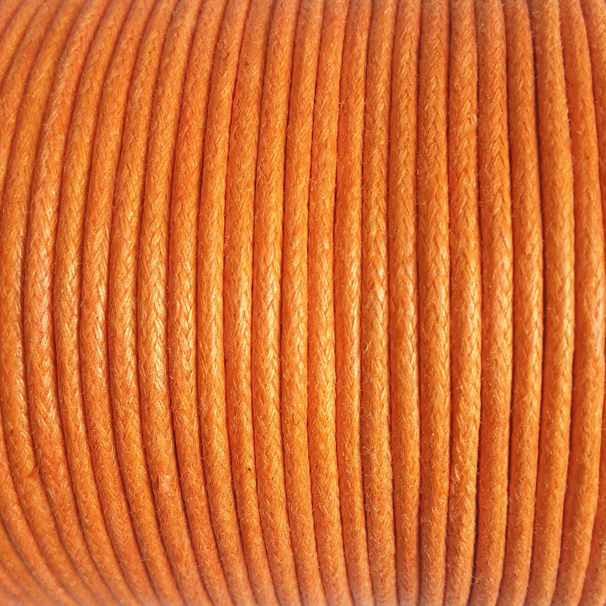 2mm Waxed Cotton Cord 6 meters (Orange)