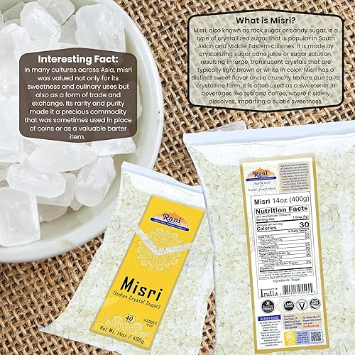 Miniatura 10 de Azúcar indio Rani (Cheeni) 14oz (400g)  Todo natural  Apto para gluten  Sin colores  Kosher  Vegano  Origen indio