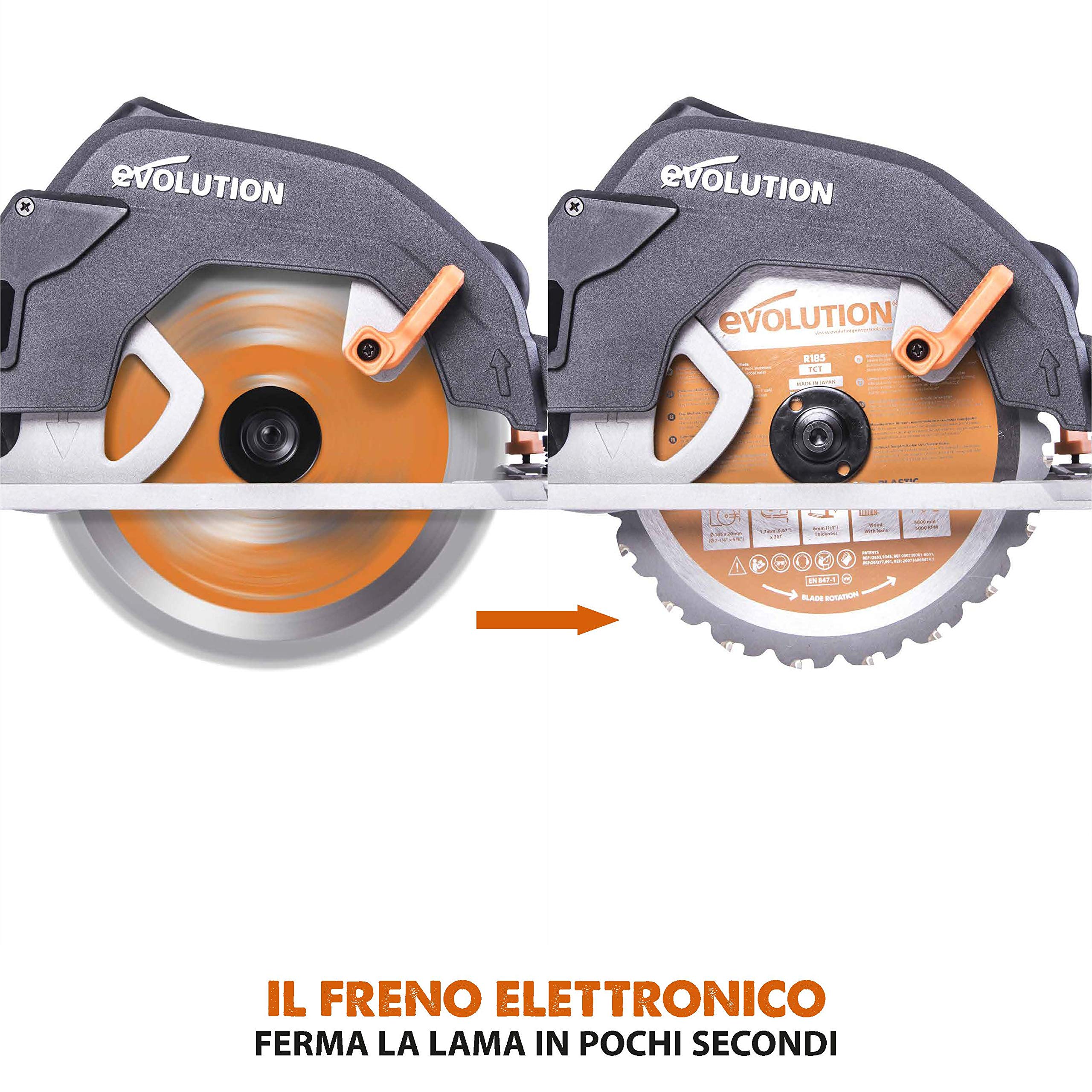 Evolution Power Tools - R185CCS sega circolare multi-materiale 185 mm, 230 V