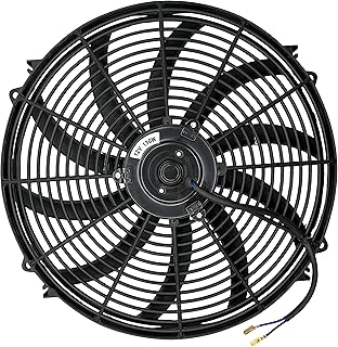 Upgraded 130 Watt Motor 12 Volt Automotive Engine Electric Radiator Cooling Fan Reversible High Performance Thermo Car Truck Cooler Best CFM (17" Inch, Single Fan)