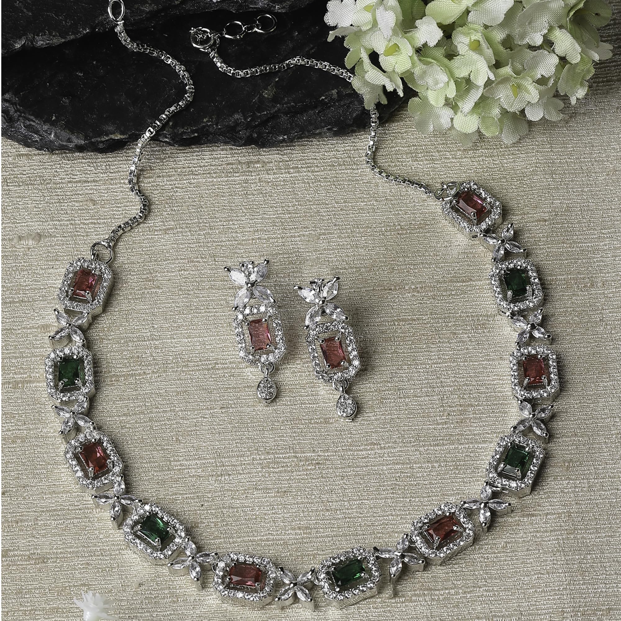 American Diamonds Necklace & Earrings Set