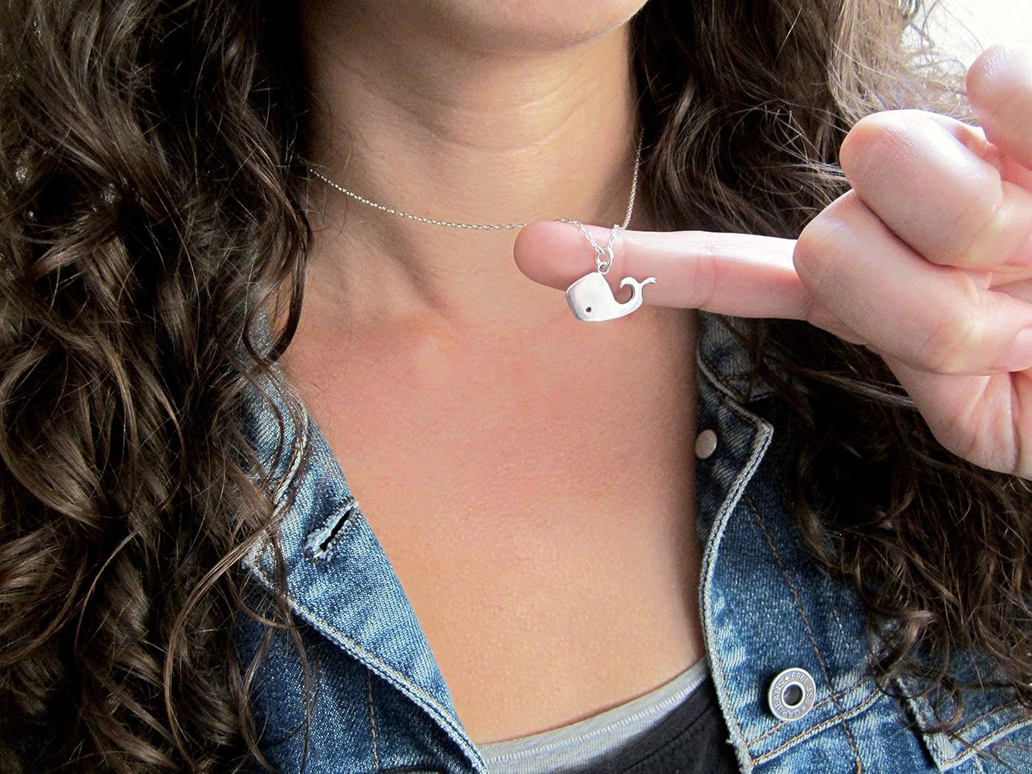 Mark Poulin Sterling Silver Whale Necklace on 16 18 20 Inch Adjustable Chain 925 Charm for Women and Girls