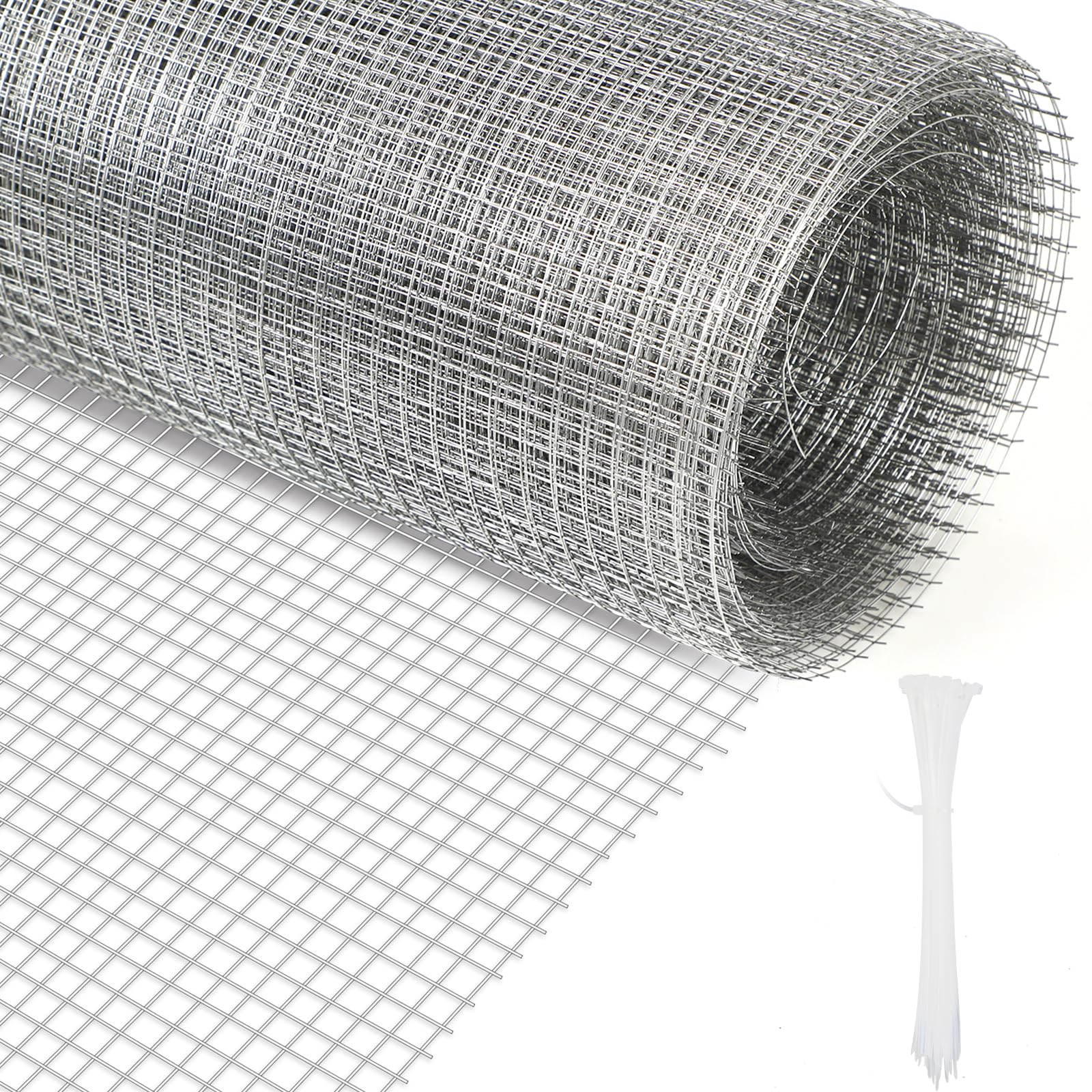 Grillage anti-taupe 40 cm x 7 m, fil de fer galvanisé, treillis métallique à mailles fines de 6 mm x 6 mm, grillage pour plate-bande surélevée et petits animaux, grillage anti-souris, grillage pour