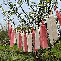 Vista 2 de Guirnalda de gasa Tsaasel para boda, fiesta de té (Orche nacida + melocotón coral + marfil)