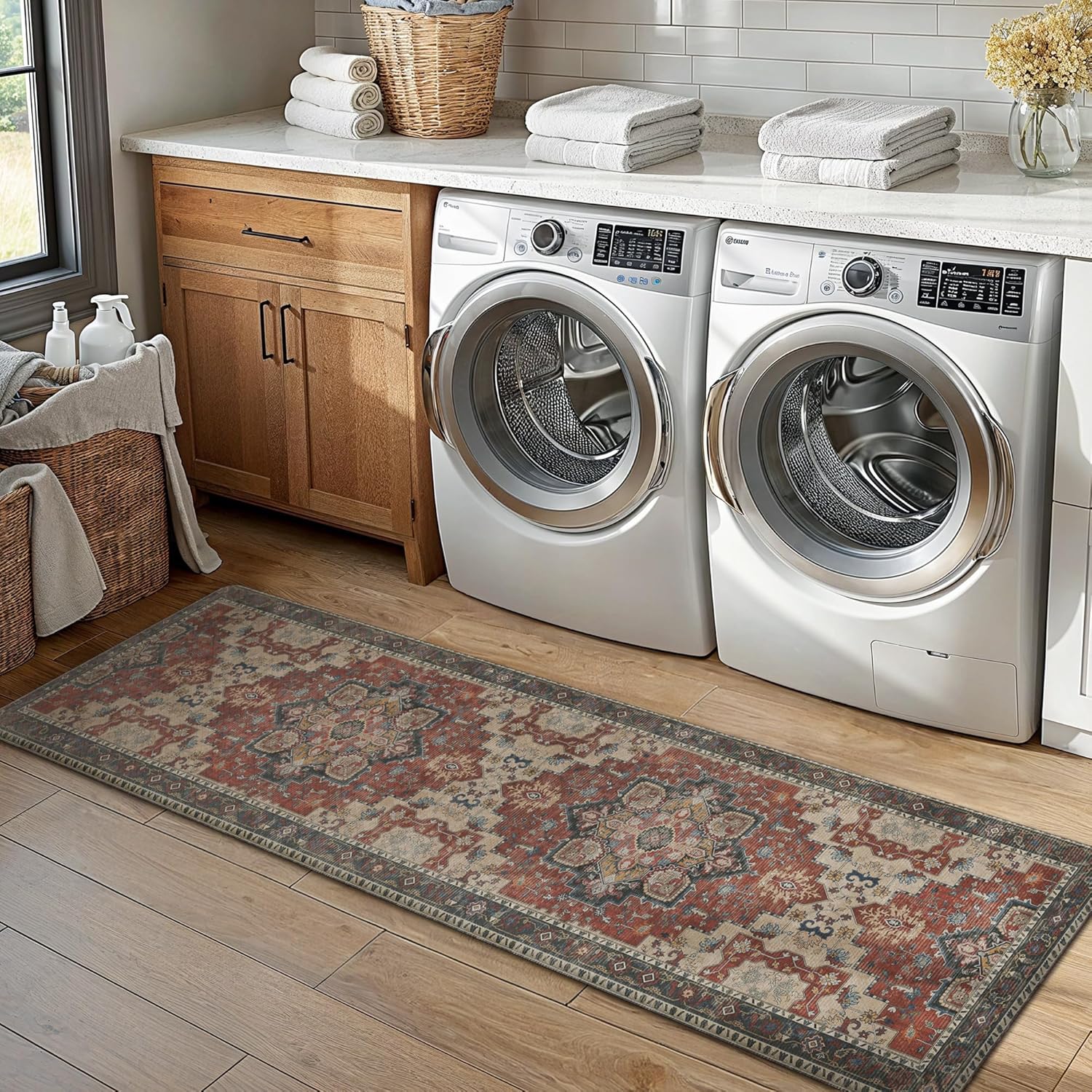 GENIMO Kitchen Mats for Floor, Washable Anti Fatigue Mat for Cushioned, 17.3"x59", Waterproof Kitchen Rugs, Non Slip Foam Comfort Standing Mat Rug for Home, Runner, Sink, Laundry, Bordeaux - Image 6