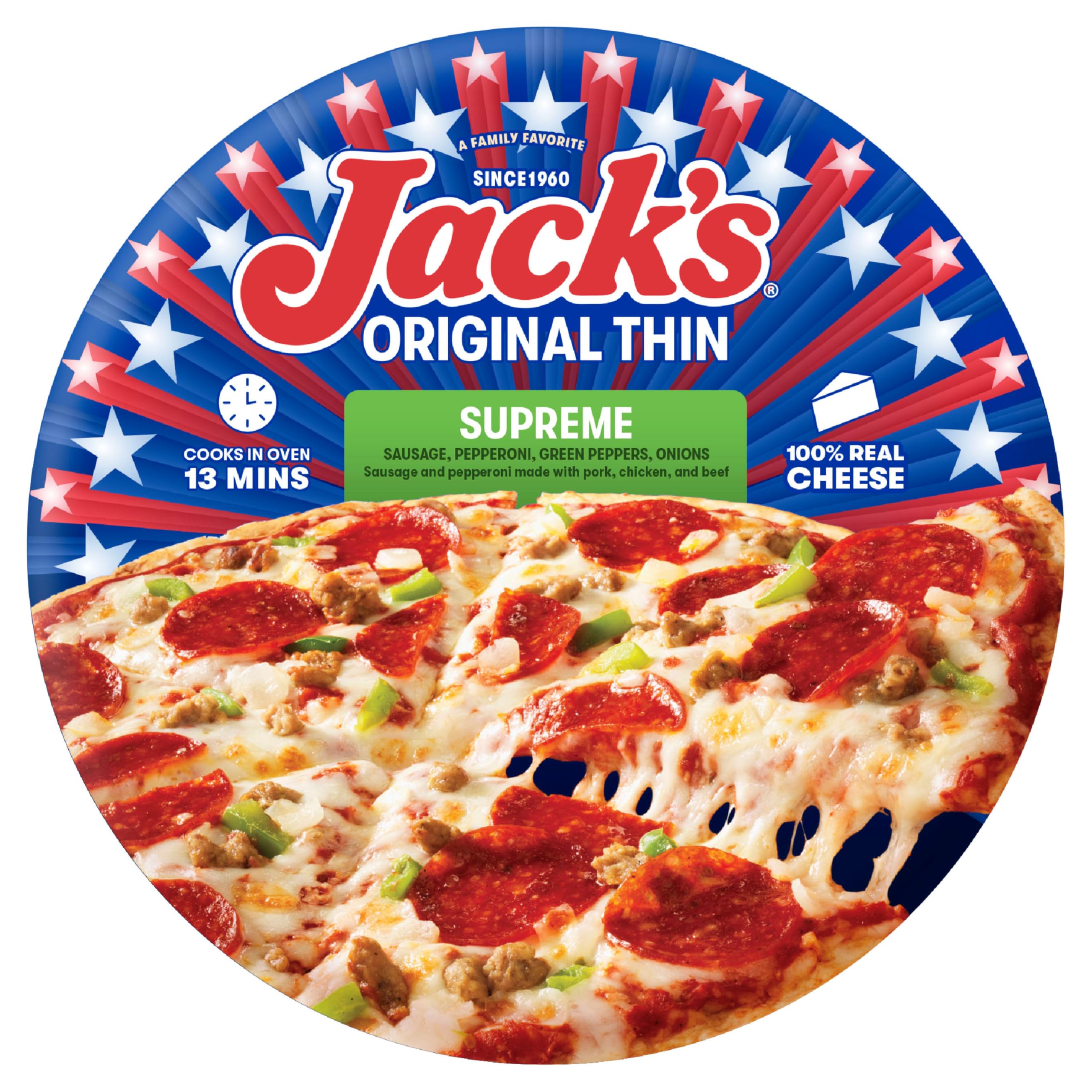 Amazon.com: Jack's Supreme Original Thin Crust Frozen Pizza, 15.8