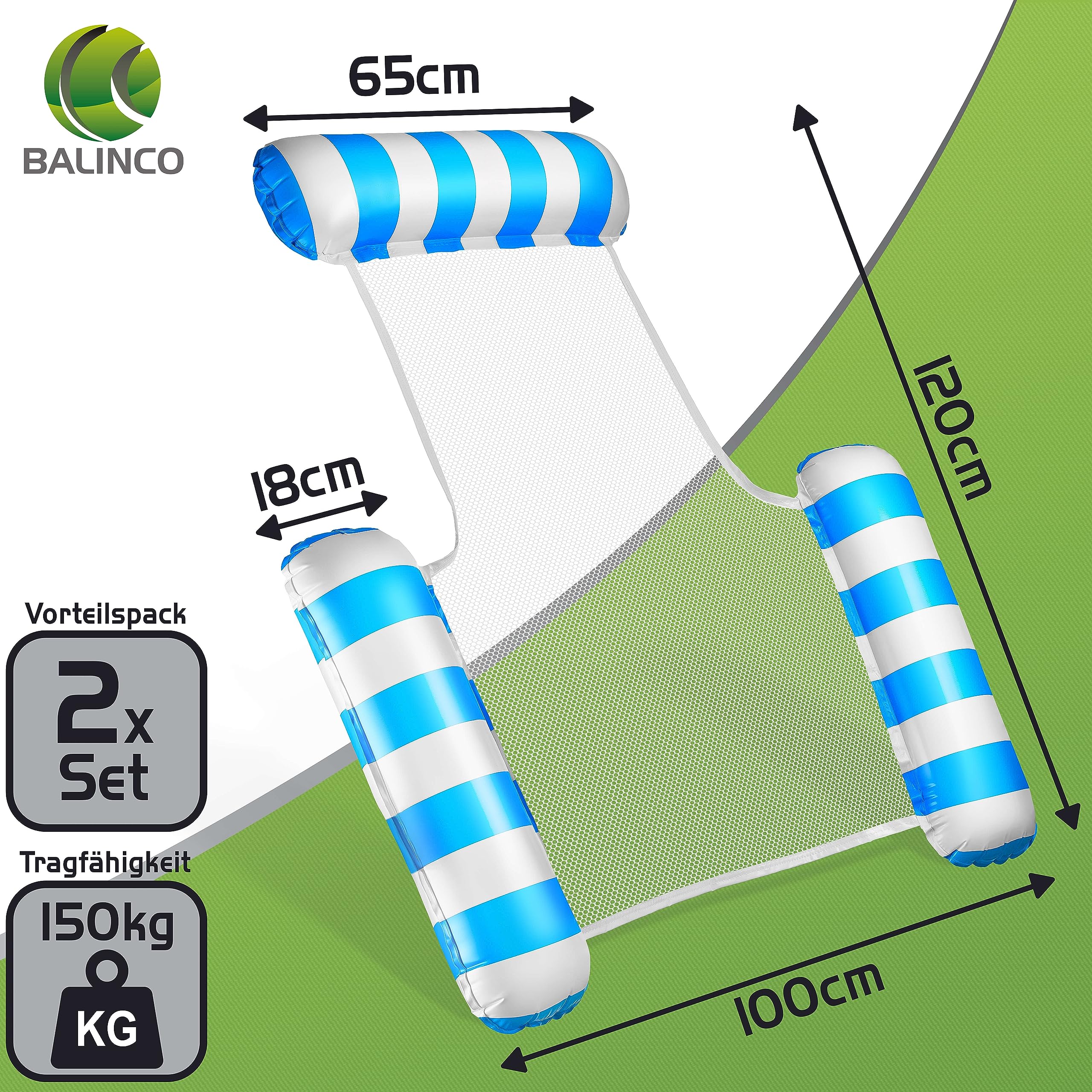 Balinco Air Mattress Pool, Inflatable Chair, Water Chair with Backrest and Armrests, Swimming Seat, Pool Seat, Sun Chair - Image 3