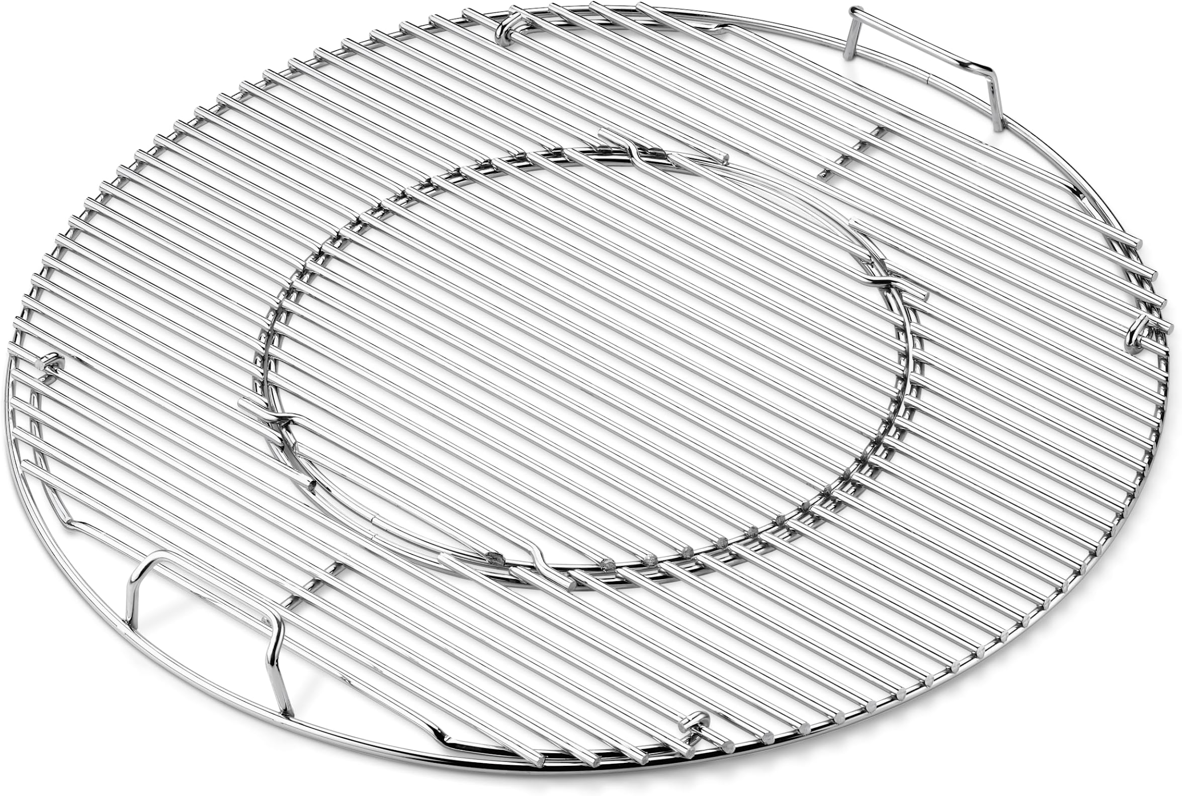 Weber Grill Grates for 57 cm Charcoal Barbecues - Gourmet BBQ System, Robust Steel Grates with GBS Insert for Versatile Accessories – Silver (8835)