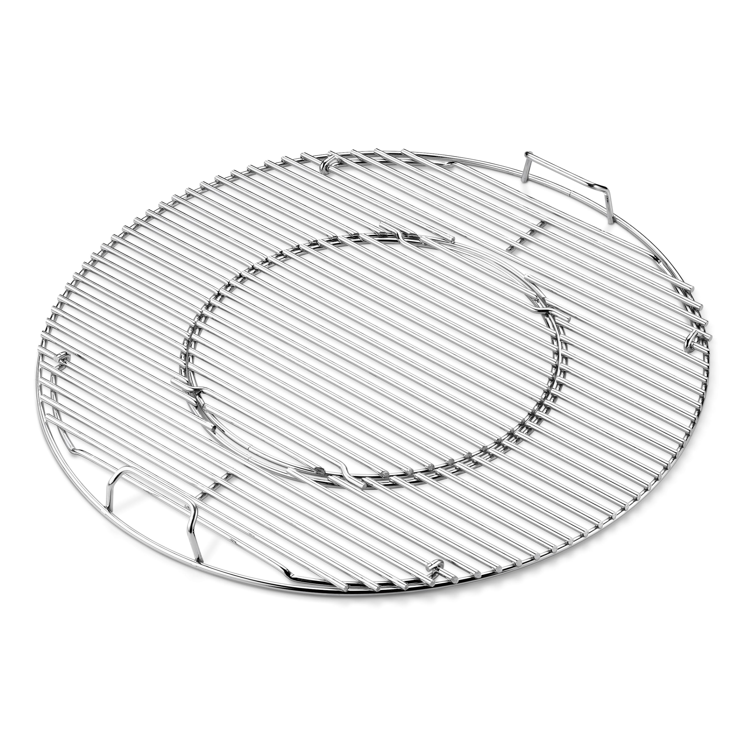 Grill Grates for 57 cm Charcoal Barbecues - Gourmet BBQ System, Robust Steel Grates with GBS Insert for Versatile Accessories – Silver (8835)