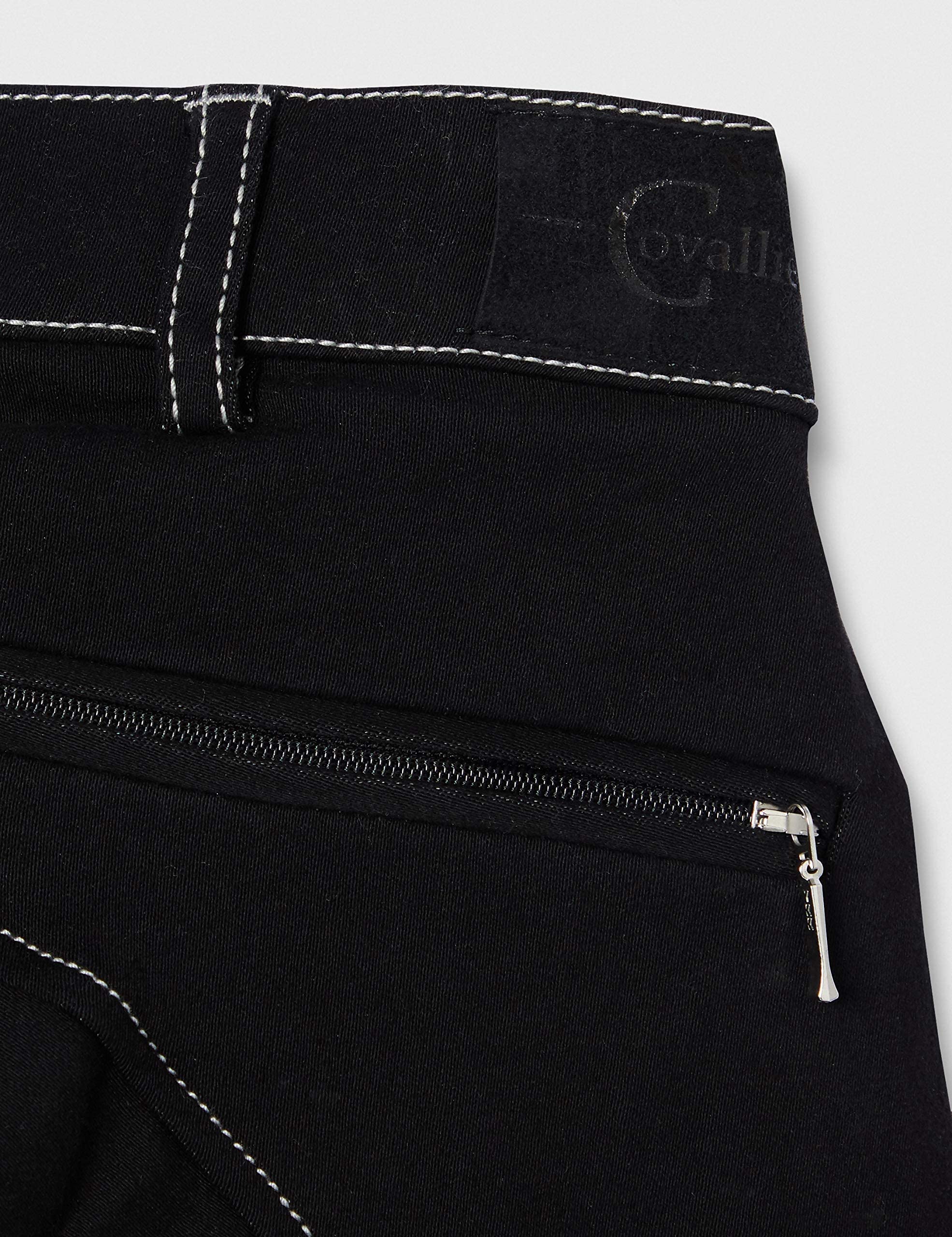 Covalliero Reithose Basic Plus für Herren in schwarz mit Hellen Nähten und Kniegrip