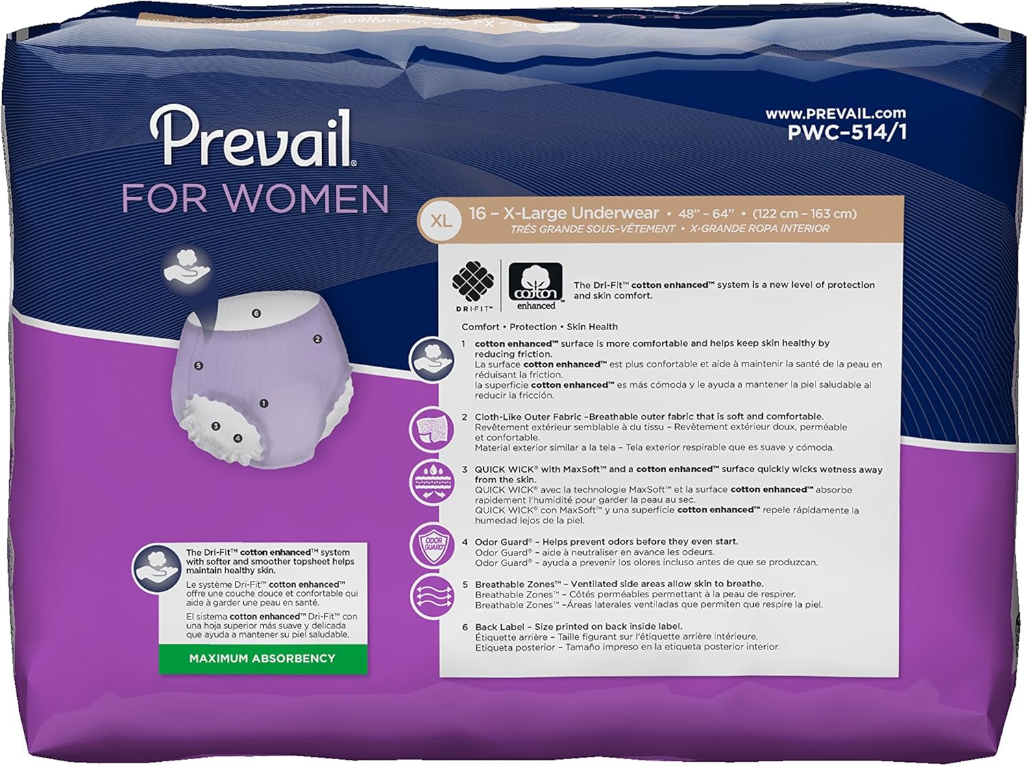 Buy Prevail Maximum Absorbency Incontinence Underwear for Women, Extra