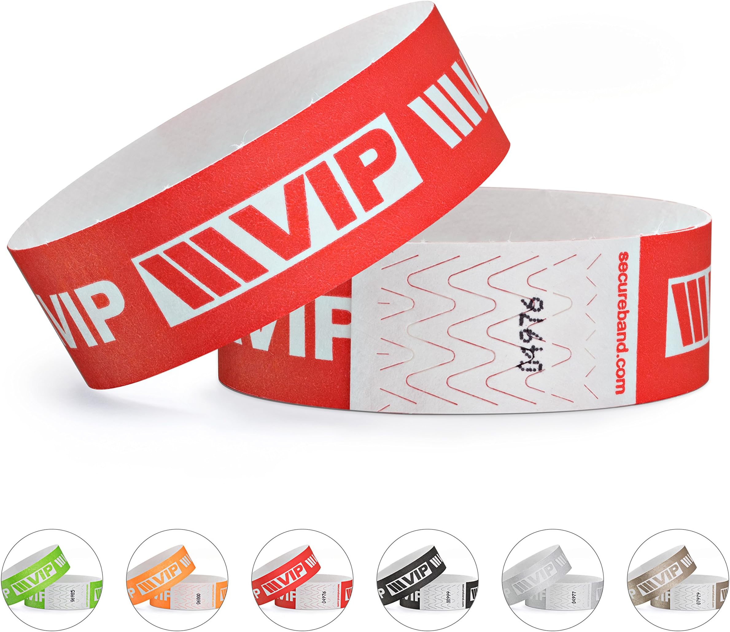 linie zwoPack of 100 Wristbands Tyvek® 19 mm - VIP New Design, Red