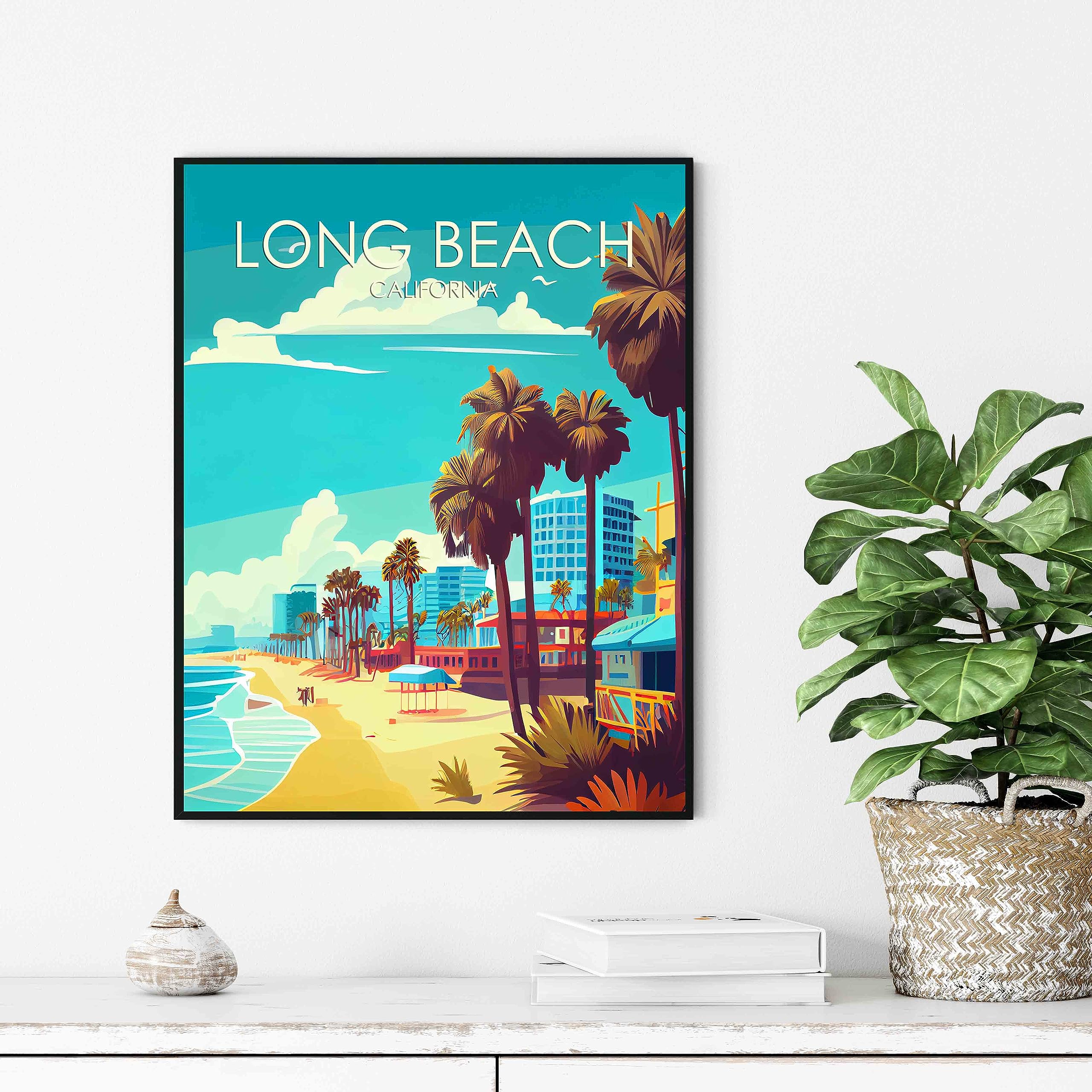 ORANGE&PARK アート作品 カリフォルニア州 フレーム付き グリーン