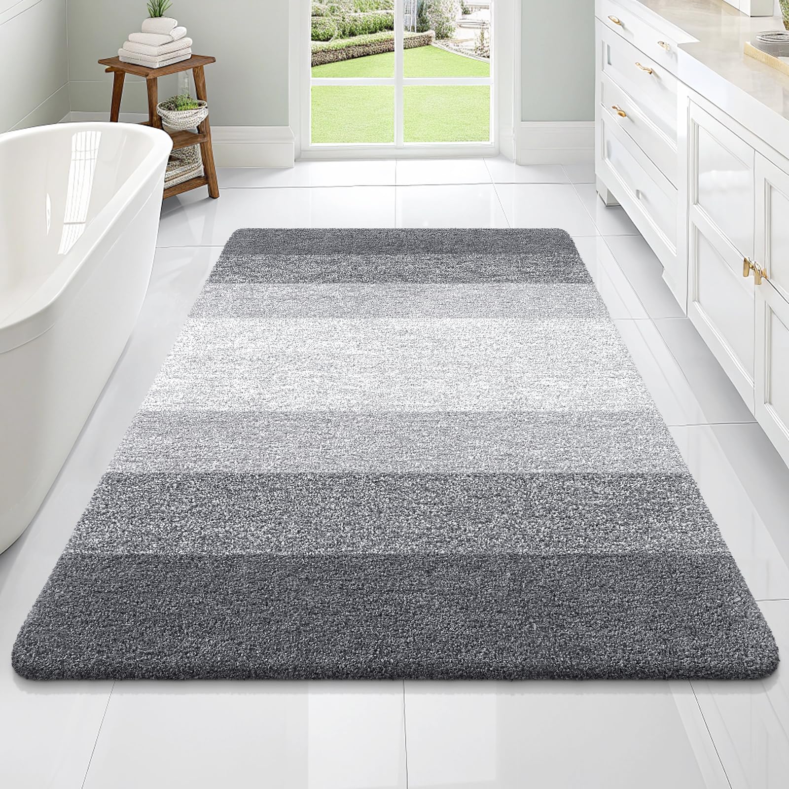 OLANLY Bathroom Rugs Mat 70x46, Extra Soft Absorbent Microfiber Bath Rugs, Rubber Backing, Quick Dry, Machine Washable Bath Mats for Bathroom Floor,