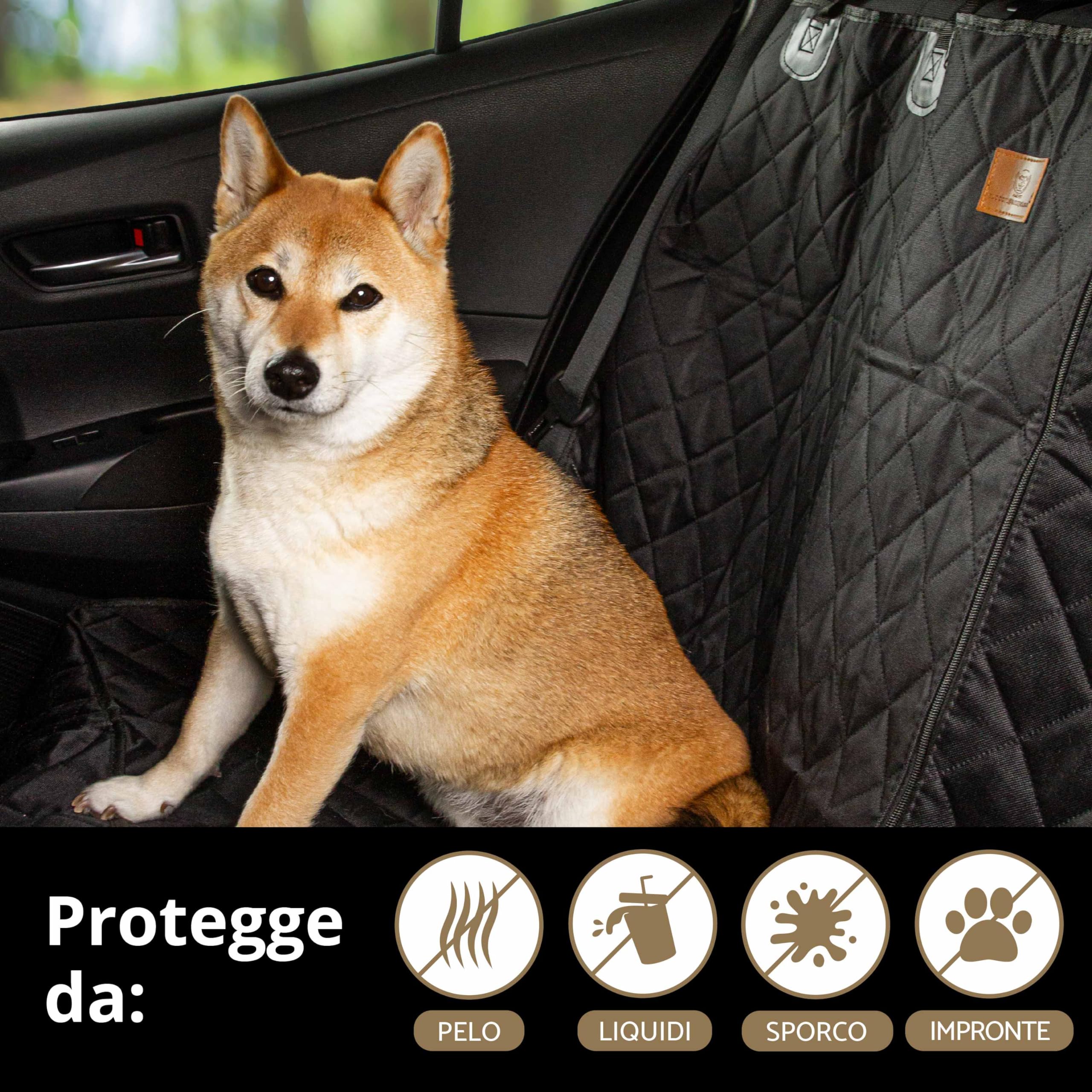 AMZPET Coprisedile Auto per Cani (Compatto: 122 cm) - Impermeabile - Antiscivolo e antigraffio - Durevole - 56 x 45 x 122 cm