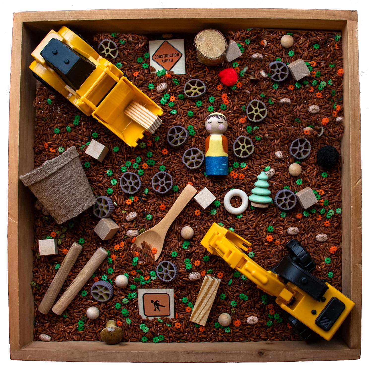 Construction Sensory Bin for Kids