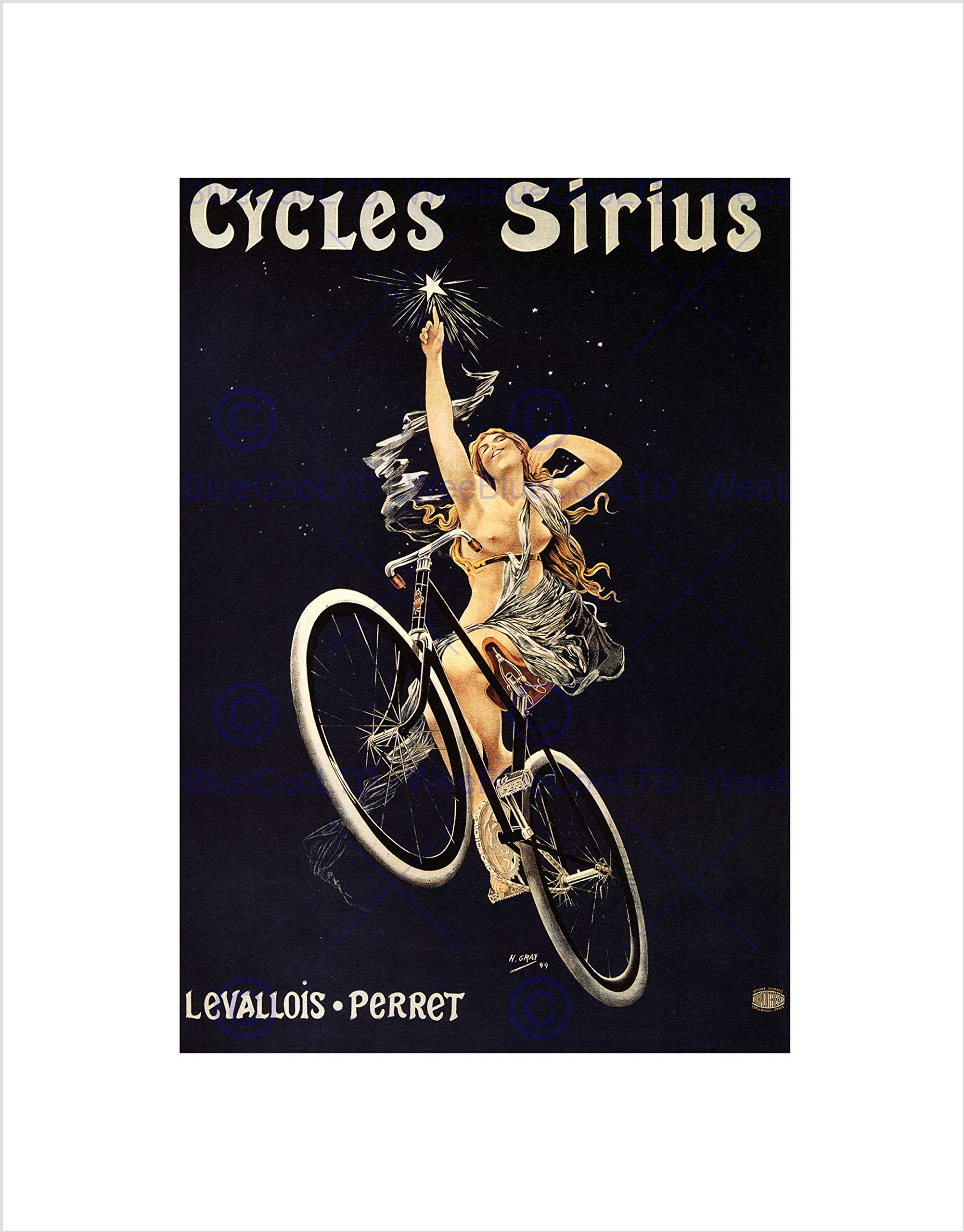Wee Blue Coo Sirius Cycles France Vintage Advert Retro Wall Wall Art Print