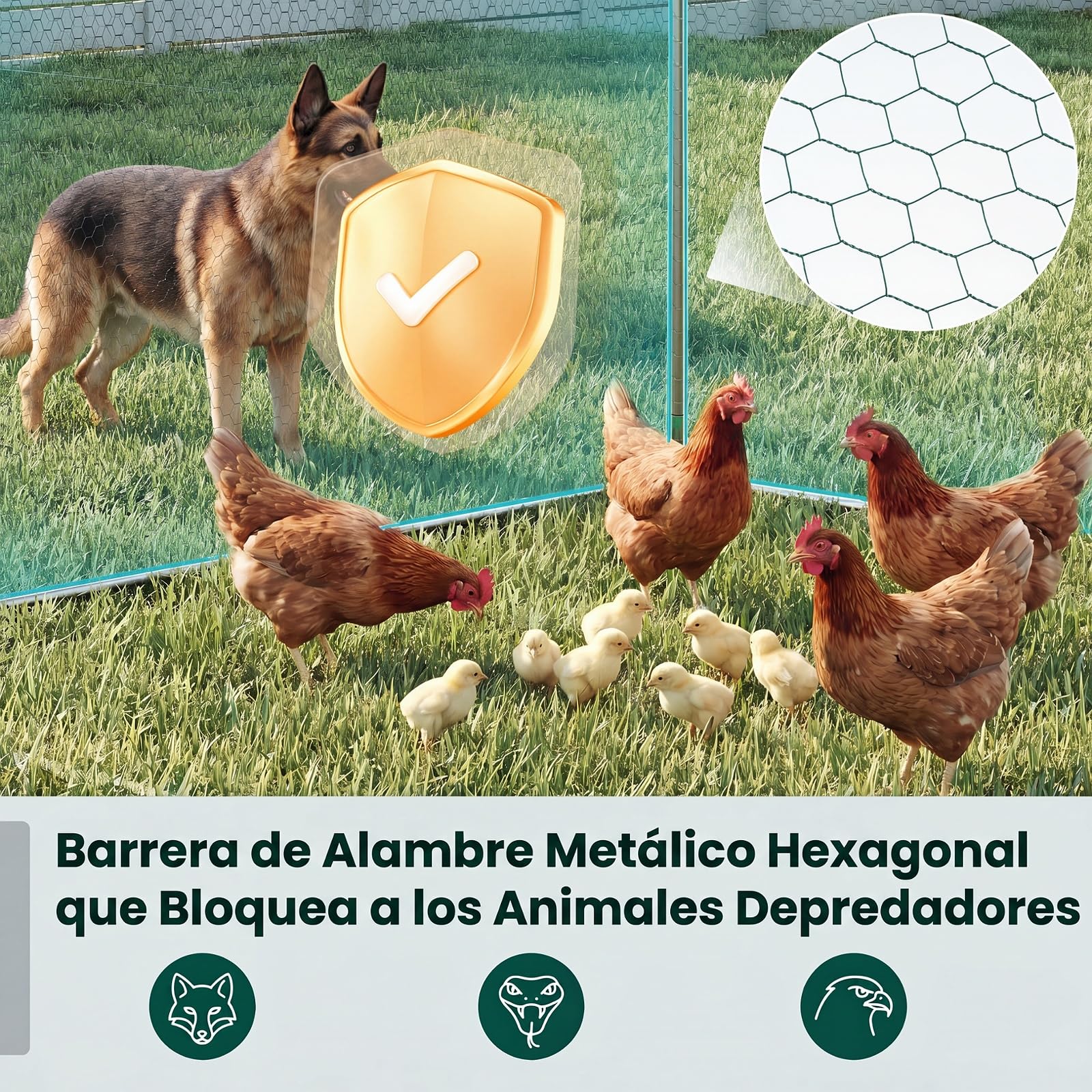GYMAX Gallinero para Exterior Grande, 300 x 203 x 202 cm Jaula Gallinas de Metal con Corral Accesible, Cubierta Impermeable, Puerta Bloqueable y Estacas, Recinto Gallinero para Jardín, Granja