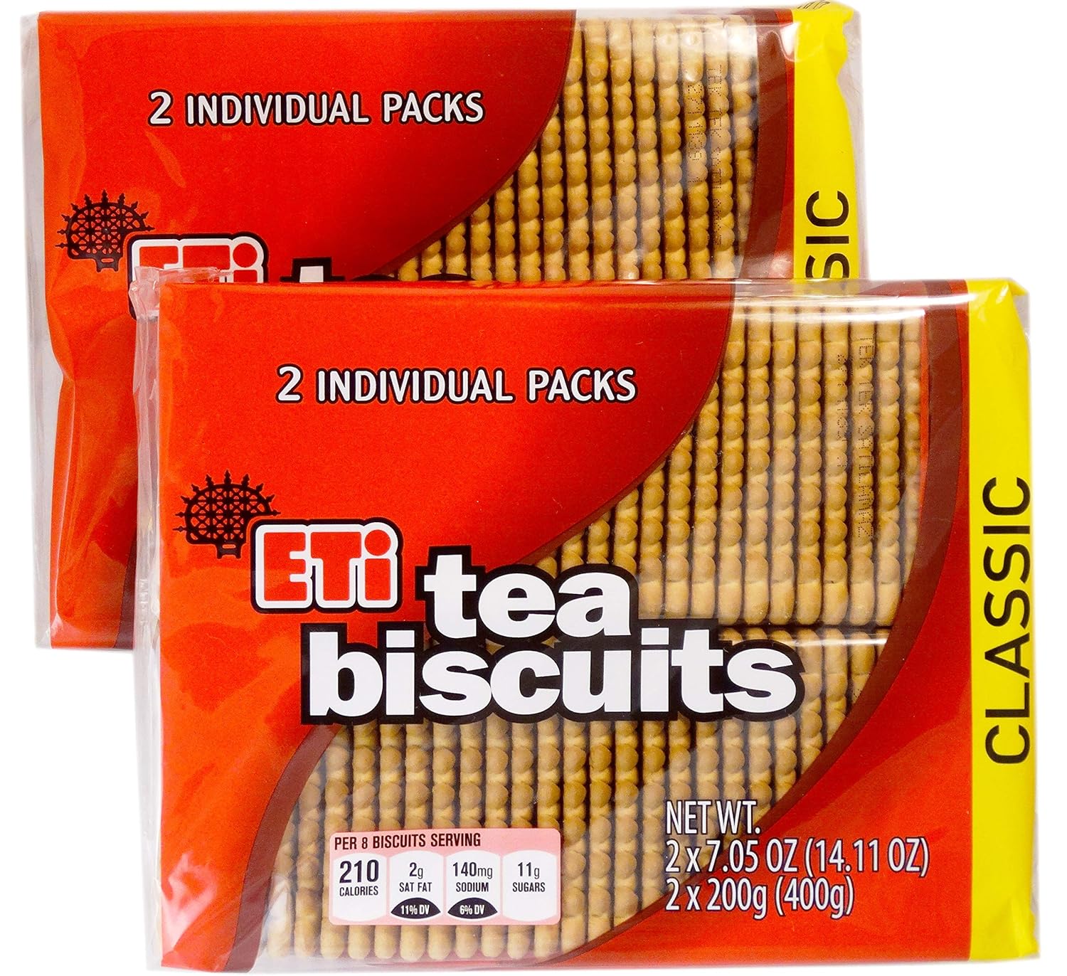 Eti Tea Biscuits 2 x 2 packs (4 Individually Wrapped