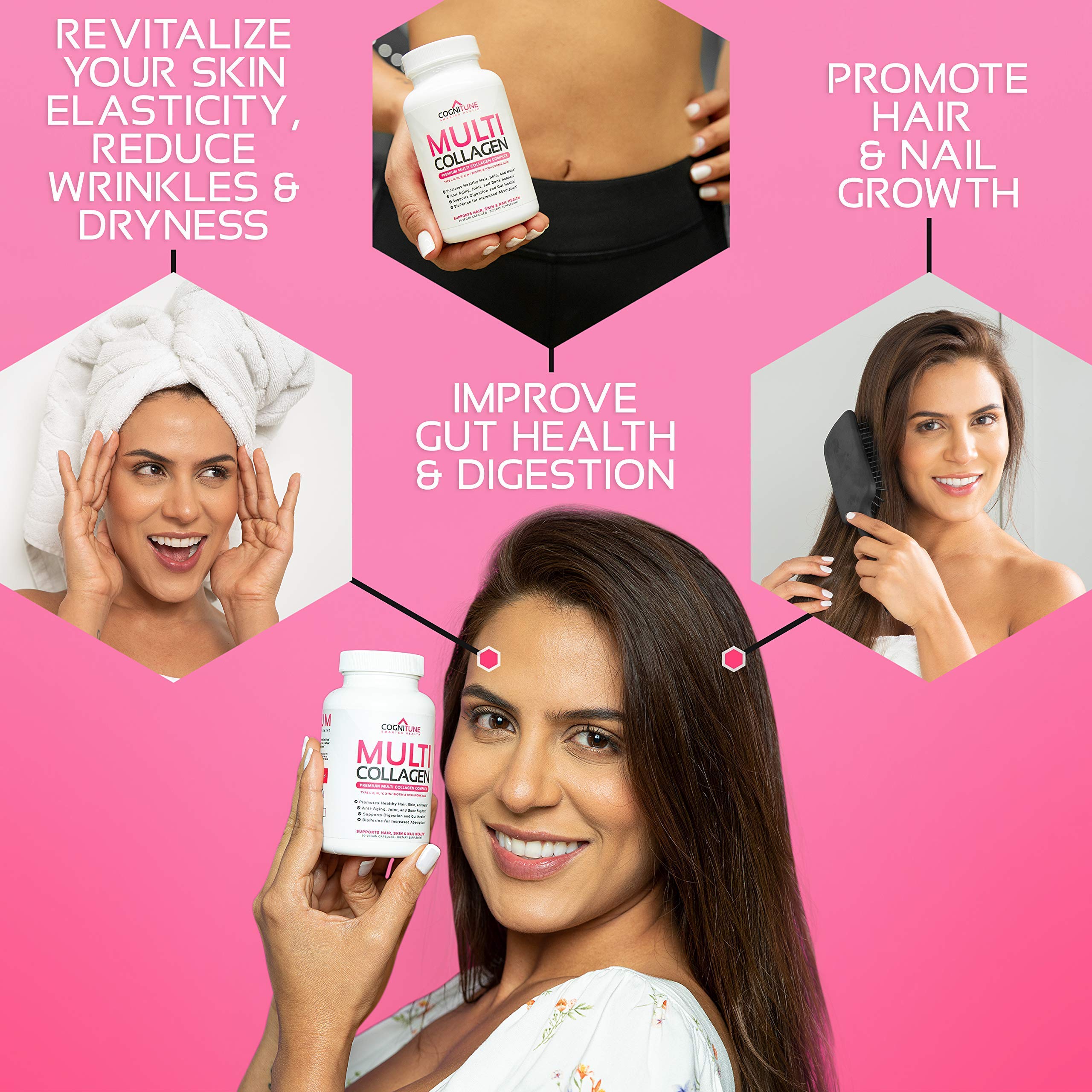 Multi Collagen Pills with Hyaluronic Acid and Vitamin C, Biotin Type