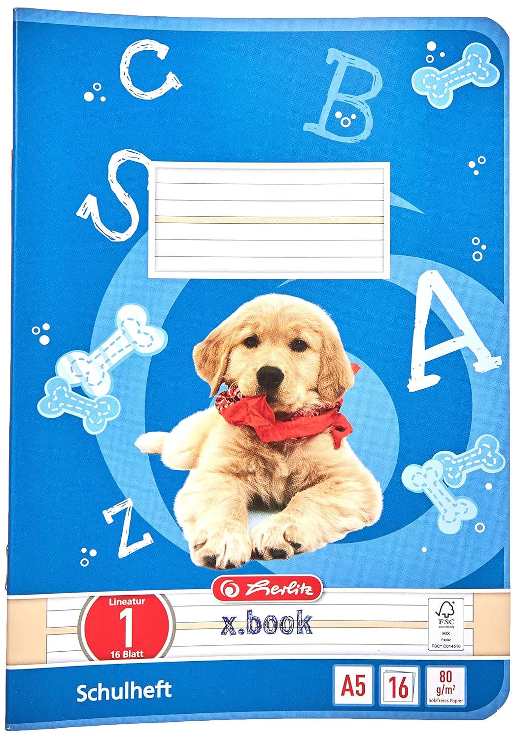 Herlitz Notepads A5 Coloured Sheets FSC Mixed Wood Pack of 10 with Motif Assorted Colours A5/16 Ruling 01 (Lined)