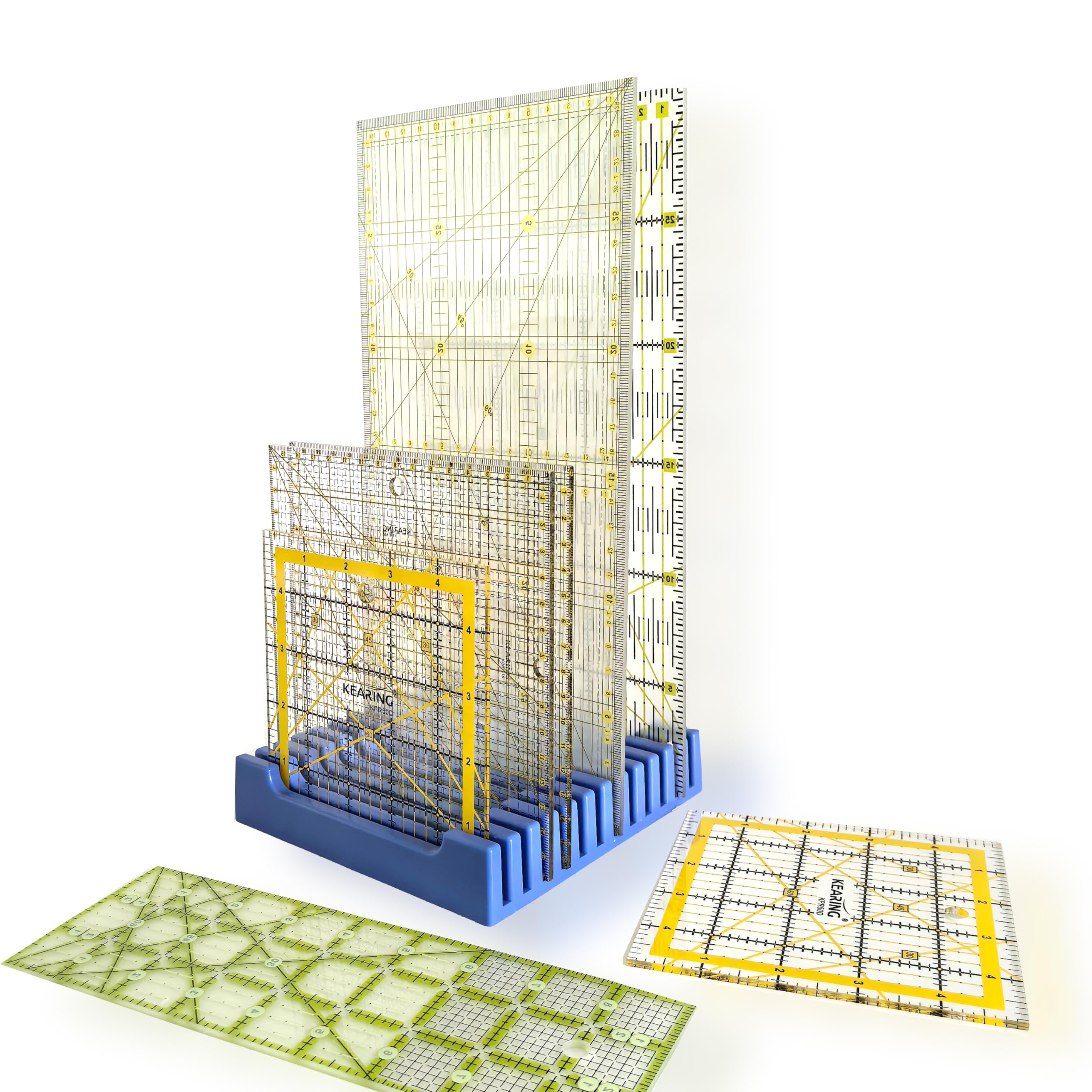 Storage Rack for Quilting Rulers, 12 Slot Ruler Holder Organizer and Storage (1-Pack)