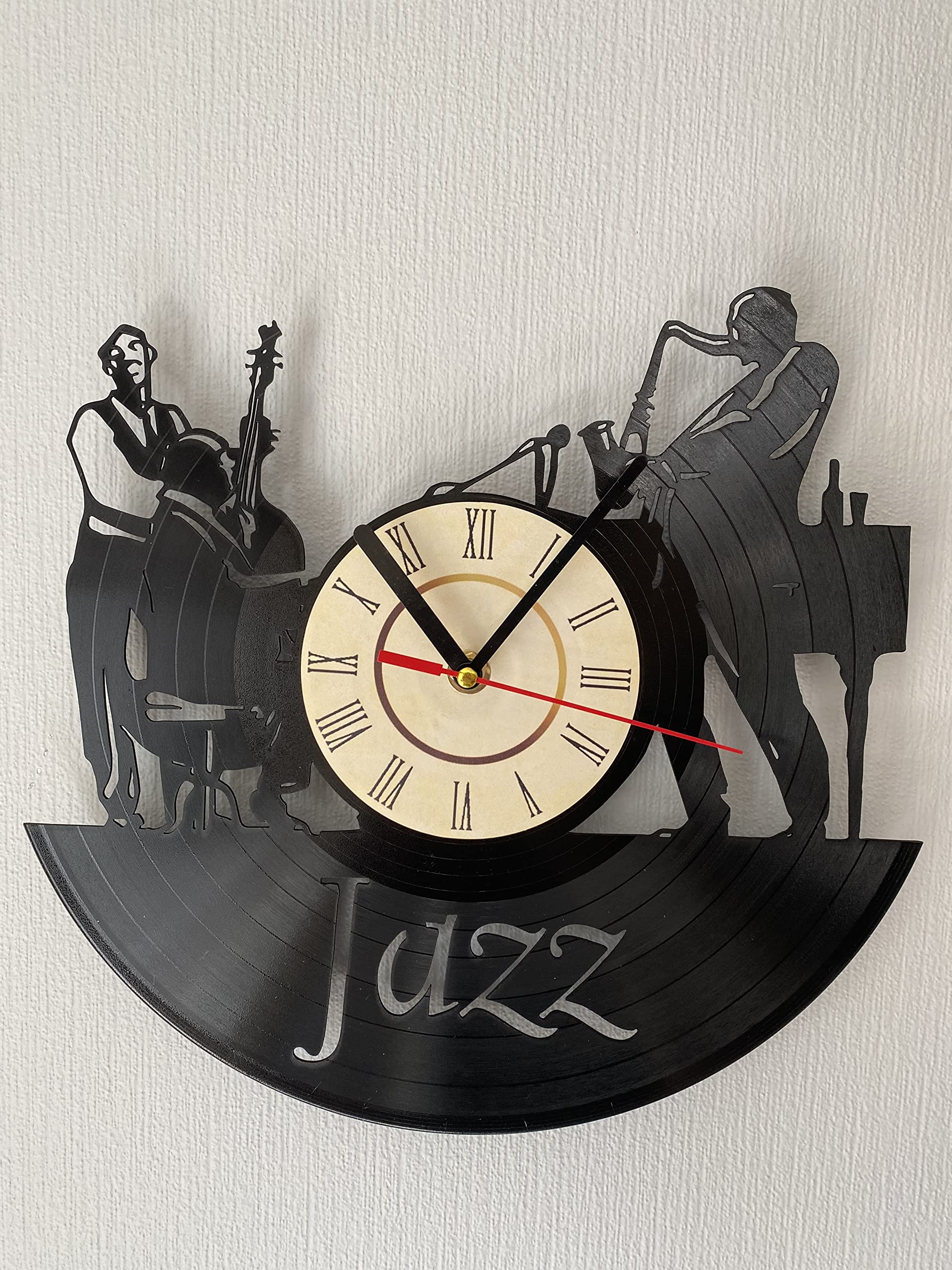 新品❗️Re_Vinyl ウォールクロック jazz Amazon.com: Jazz Band Vinyl Record Wall Clock Jazz Music Gifts