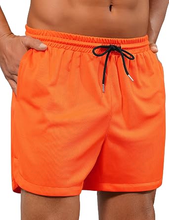 Babioboa Mens Shorts Gym Quick Dry Athletic Workout Sports Lightweight Running Shorts with Zip Pocket & Towel Loop