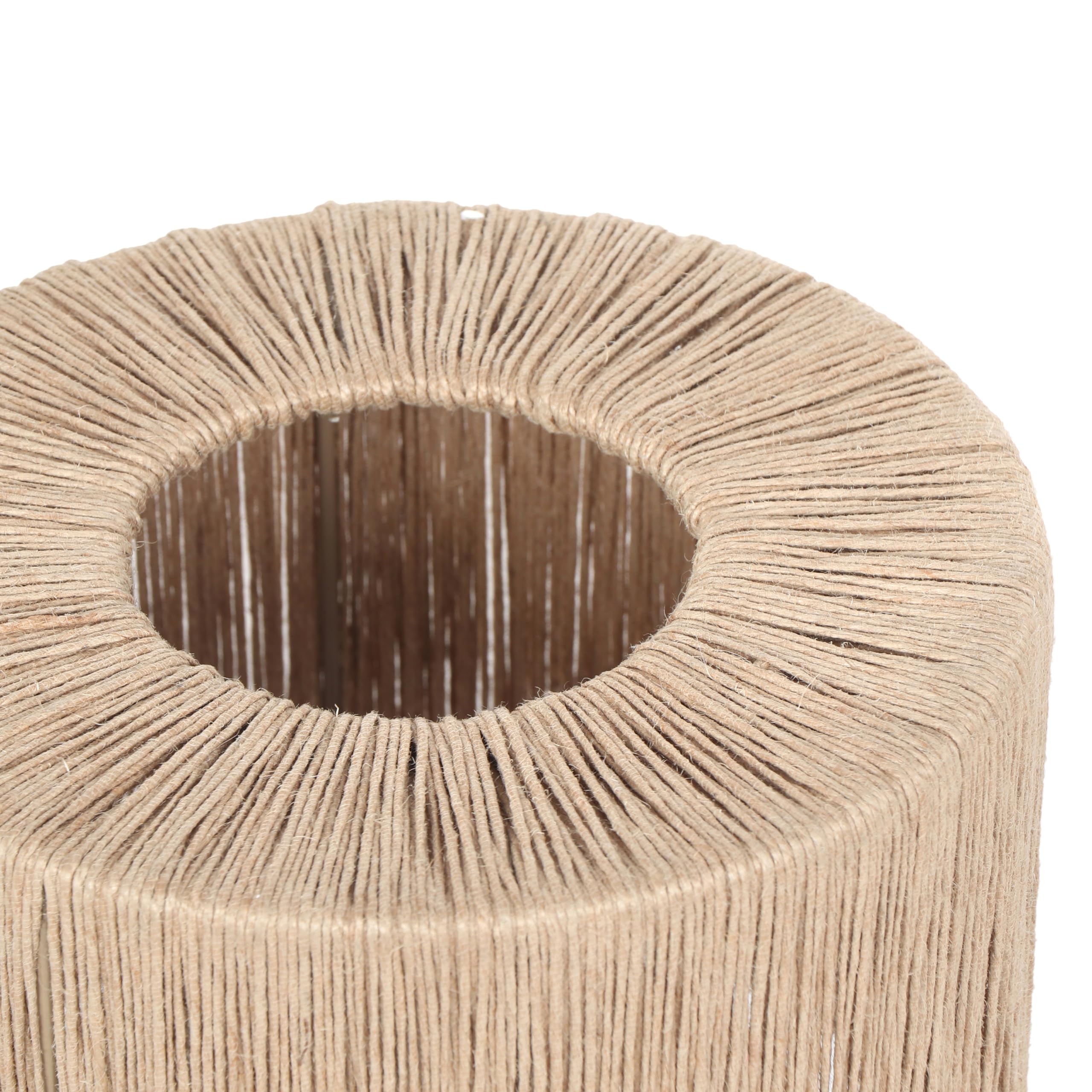 Trio Leuchten Tischleuchte Smilla 566800136, Metall Schwarz matt, Schirm Jute naturbelassen, exkl. 1x E27