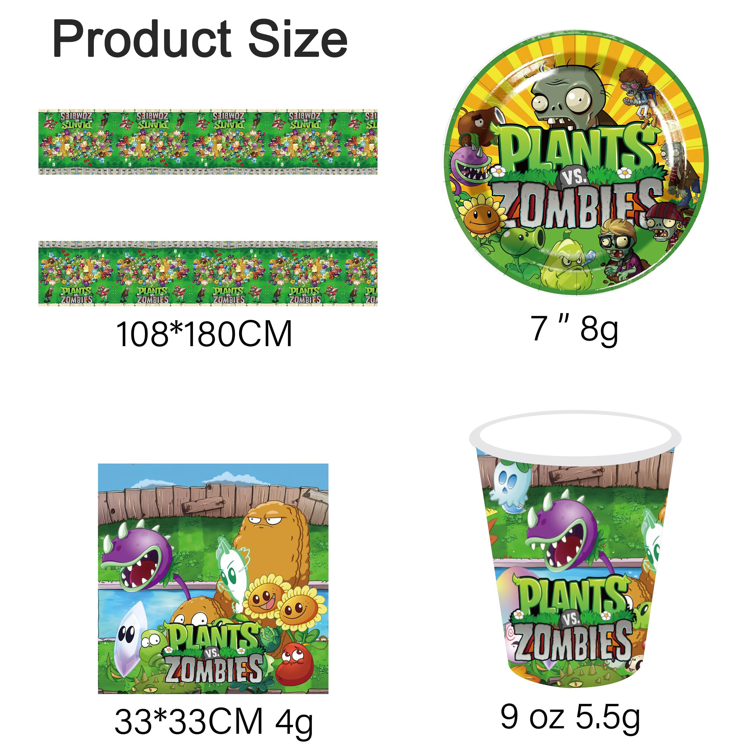 Greenery Game - Set di 61 stoviglie per feste di compleanno per bambini, piatti, tazze, tovaglioli, tovaglioli