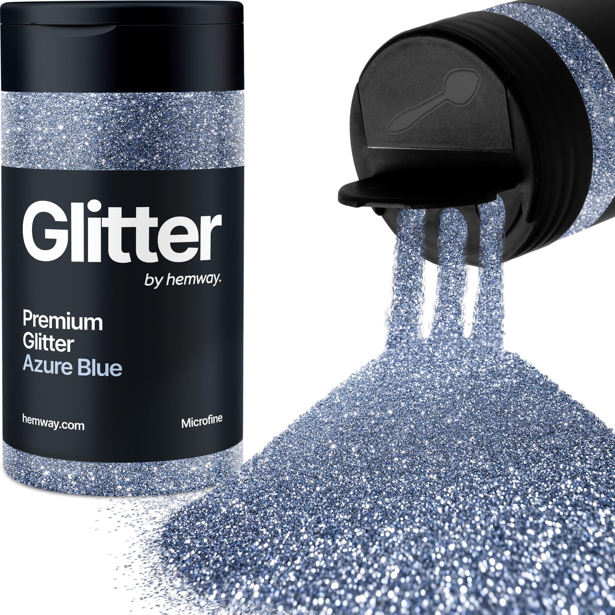 Azure Blue Glitter Shaker, 130g Microfine Glitter, Crafts 1/256" Metallic Flake Azure Blue Sequins, Resin & Epoxy Crafts