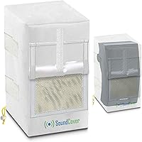 Vista 8 de Dos cubiertas blancas impermeables 600D para altavoces montados en soporte C - Compatible con Yamaha NS-AW150, Polk Audio Atrium 5