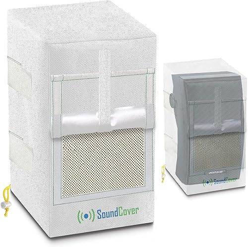 Miniatura 8 de Dos cubiertas blancas impermeables 600D para altavoces montados en soporte C - Compatible con Yamaha NS-AW150, Polk Audio Atrium 5