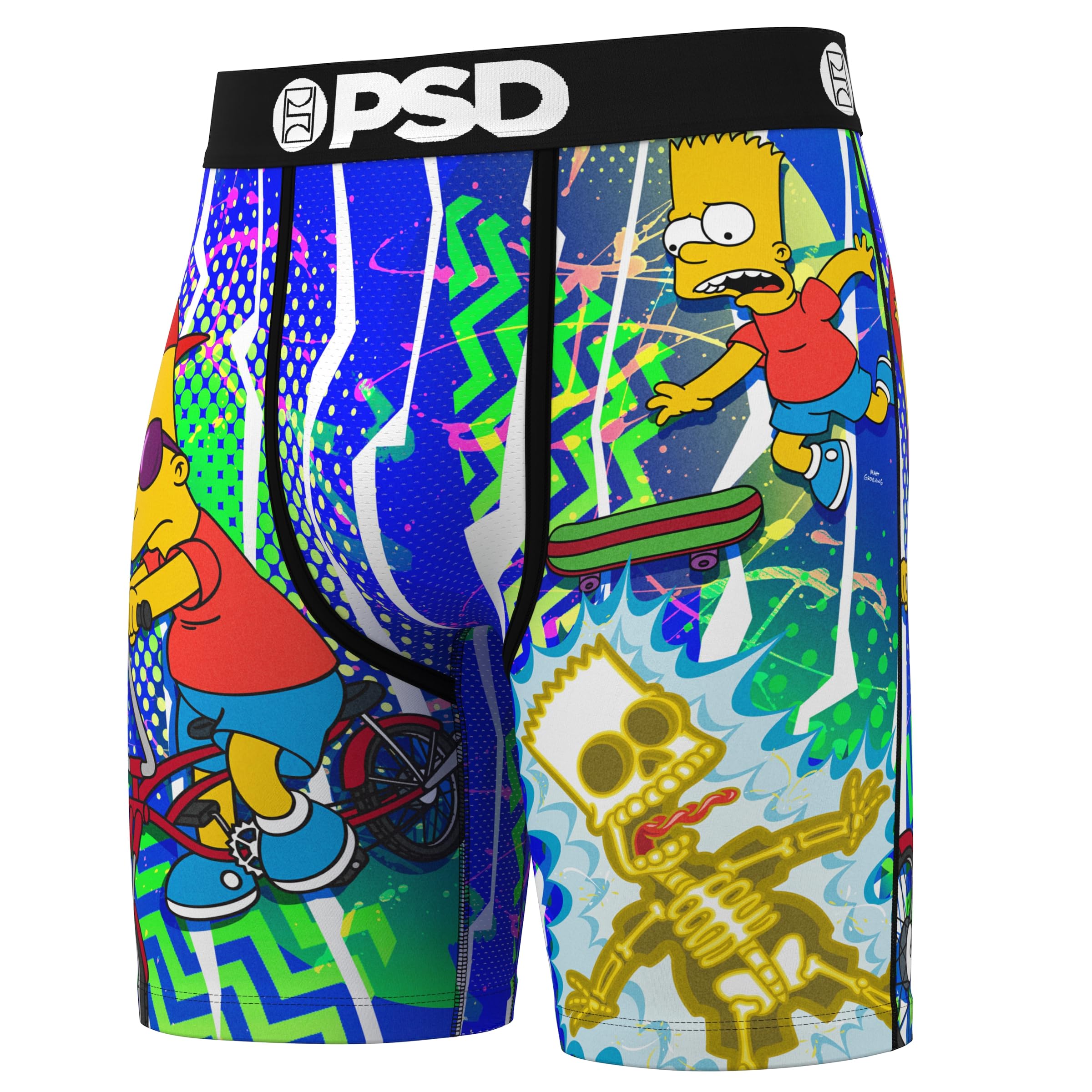 PSD Underwear Mens Boxer Briefs - The Simpsons Standard Length Pack Singles Soft Breathable Boxer Briefs for Men