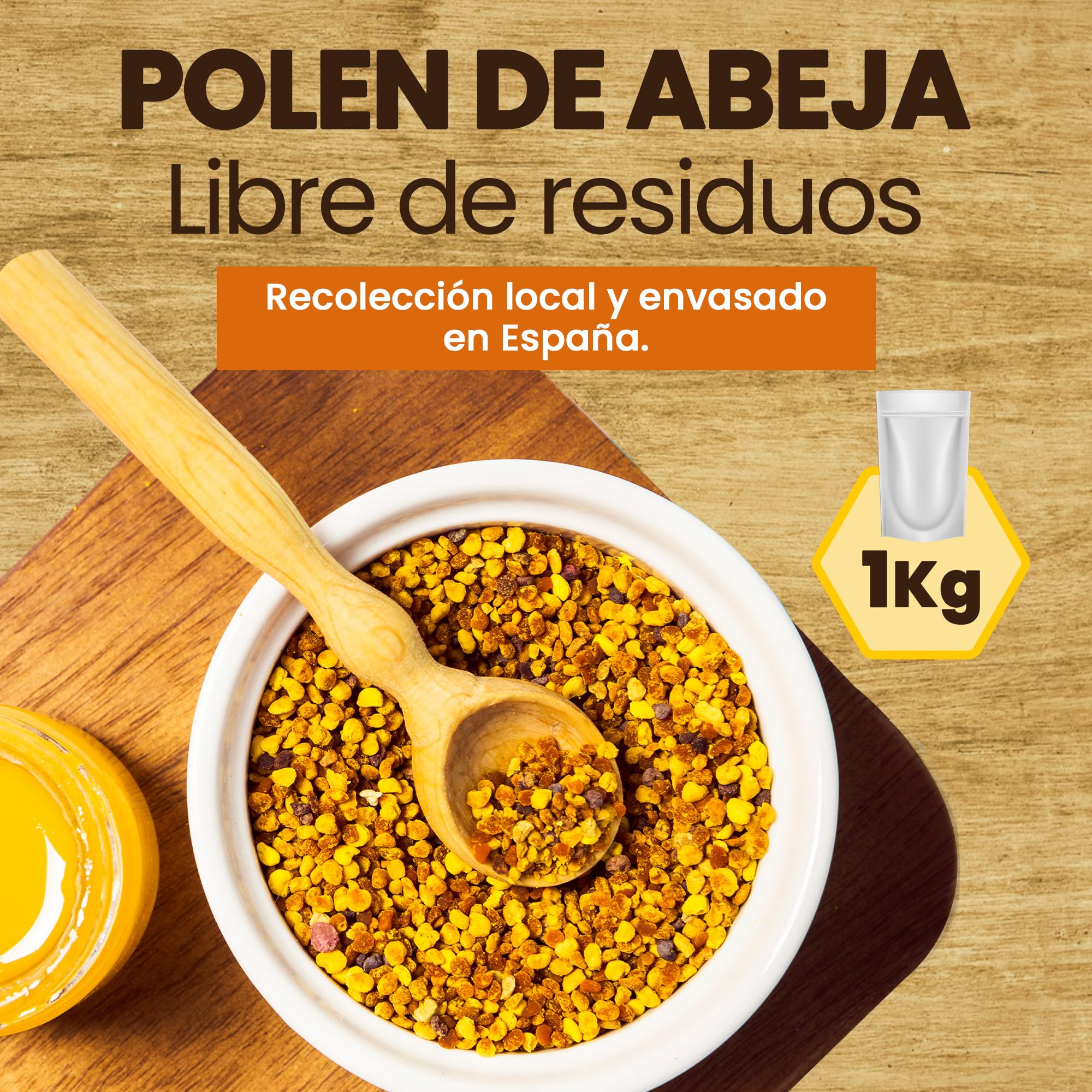 1 kg - Polen (U.E.) 100% natural. Polen de abeja libre de residuos. Polen fuente de proteinas, aminoácidos, lípidos, vitaminas y minerales.