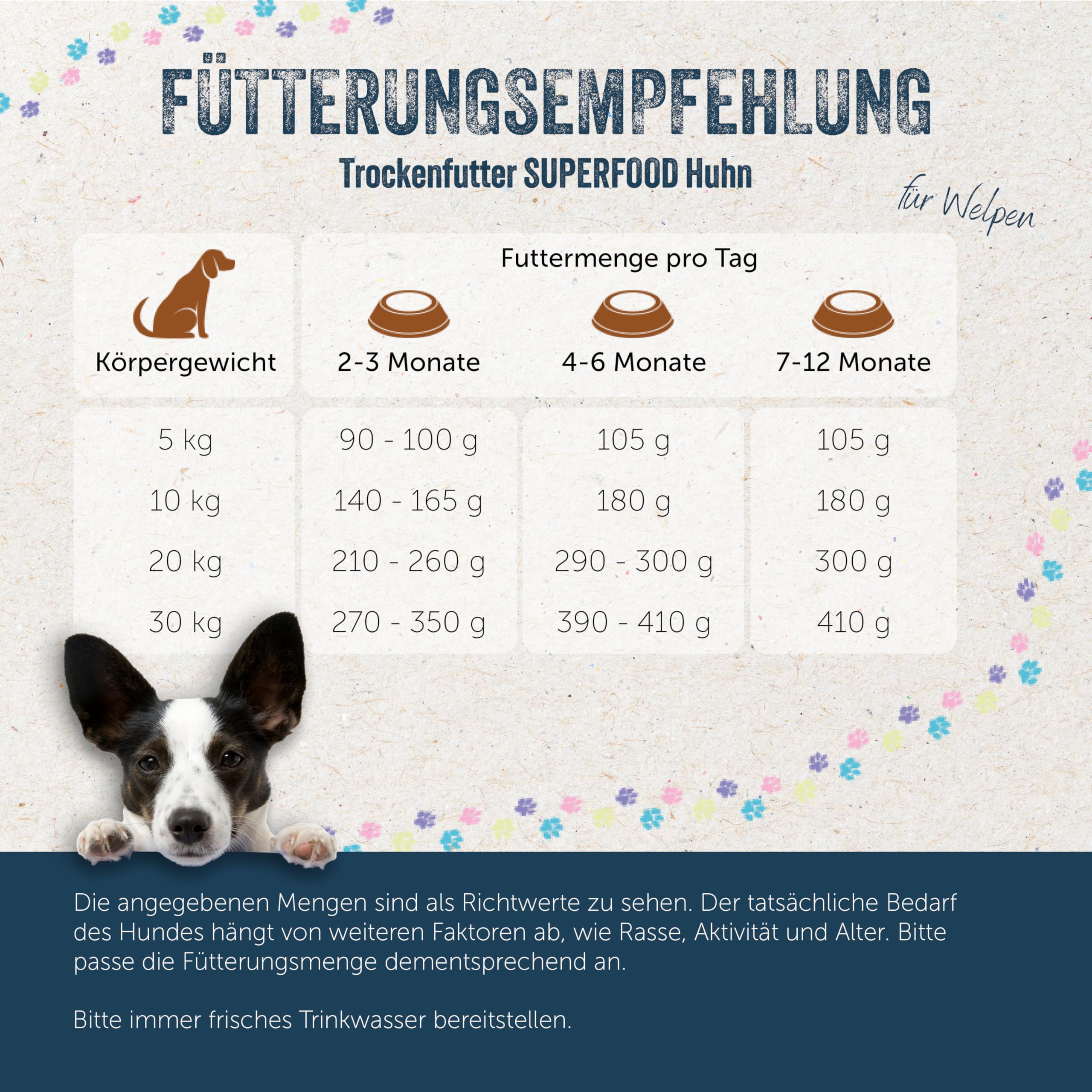 Lakefields SUPERFOOD | Premium Welpenfutter trocken | 61% Huhn | 4 x 1kg | Getreidefreies Trockenfutter für Welpen | Mit Leinsamen, Heidelbeeren & Bierhefe | Von Tierärzten entwickelt