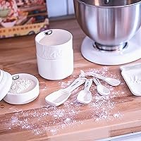 Vista 6 de Farmhouse - Juego de recipientes para la cocina, soporte para utensilios de cocina de cerámica, soporte para cucharas, bonito tarro de galletas