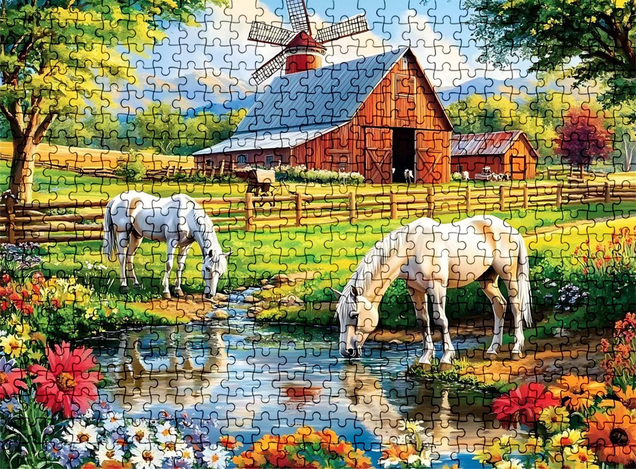 Puzzle 2000 Teile, Holzpuzzle Erwachsene - Impossible Puzzle 99.5 x 70.5 cm niffliges Denkspiel & Denksport für Frauen & Männer, Familienspiel, Home Dekor, Geschenk für Frauen Landschaft Tier w0-384