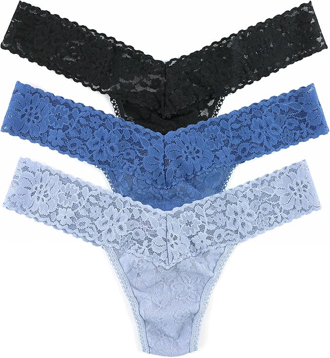 hanky panky - Daily Lace Low Rise Thongs for Women,3 pack,Comfortable Seamless Underwear Lingerie